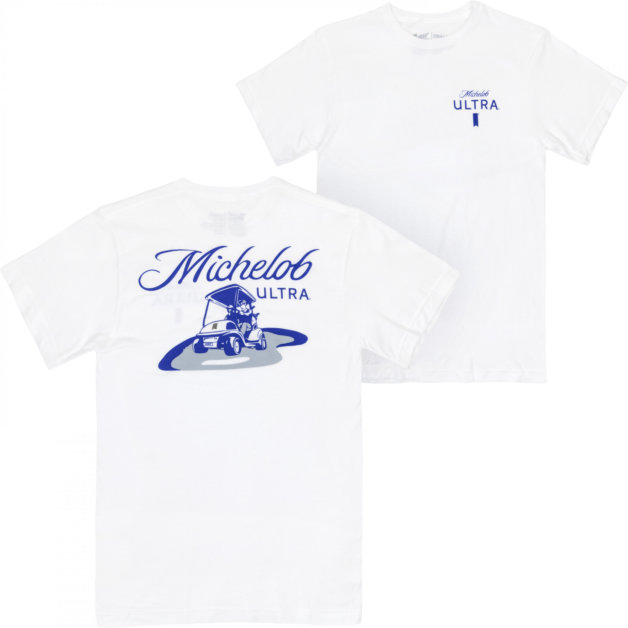 Michelob Ultra Golf Cart Front and Back Print T-Shirt