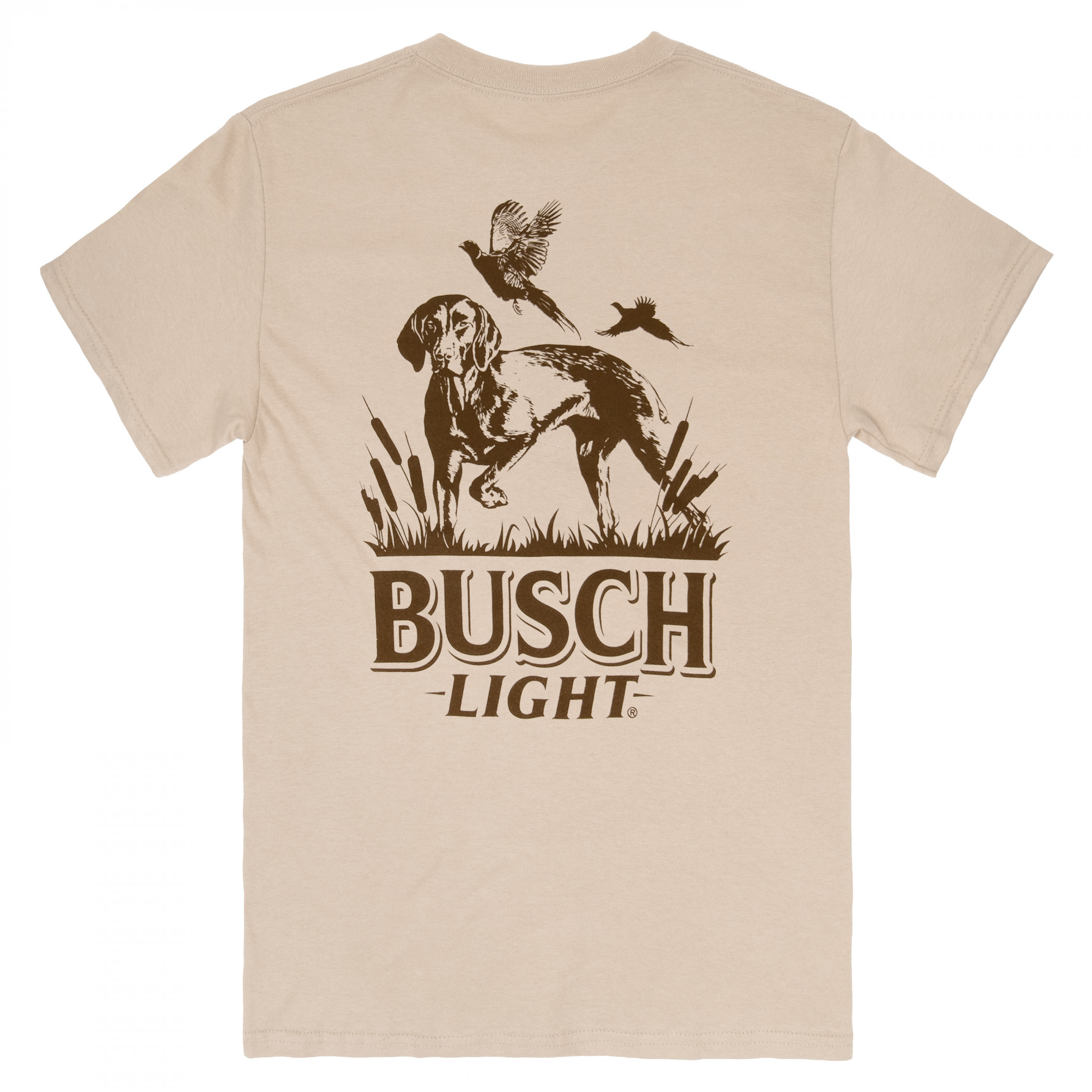 Busch Light Hunting Dog Front and Back Print T-Shirt