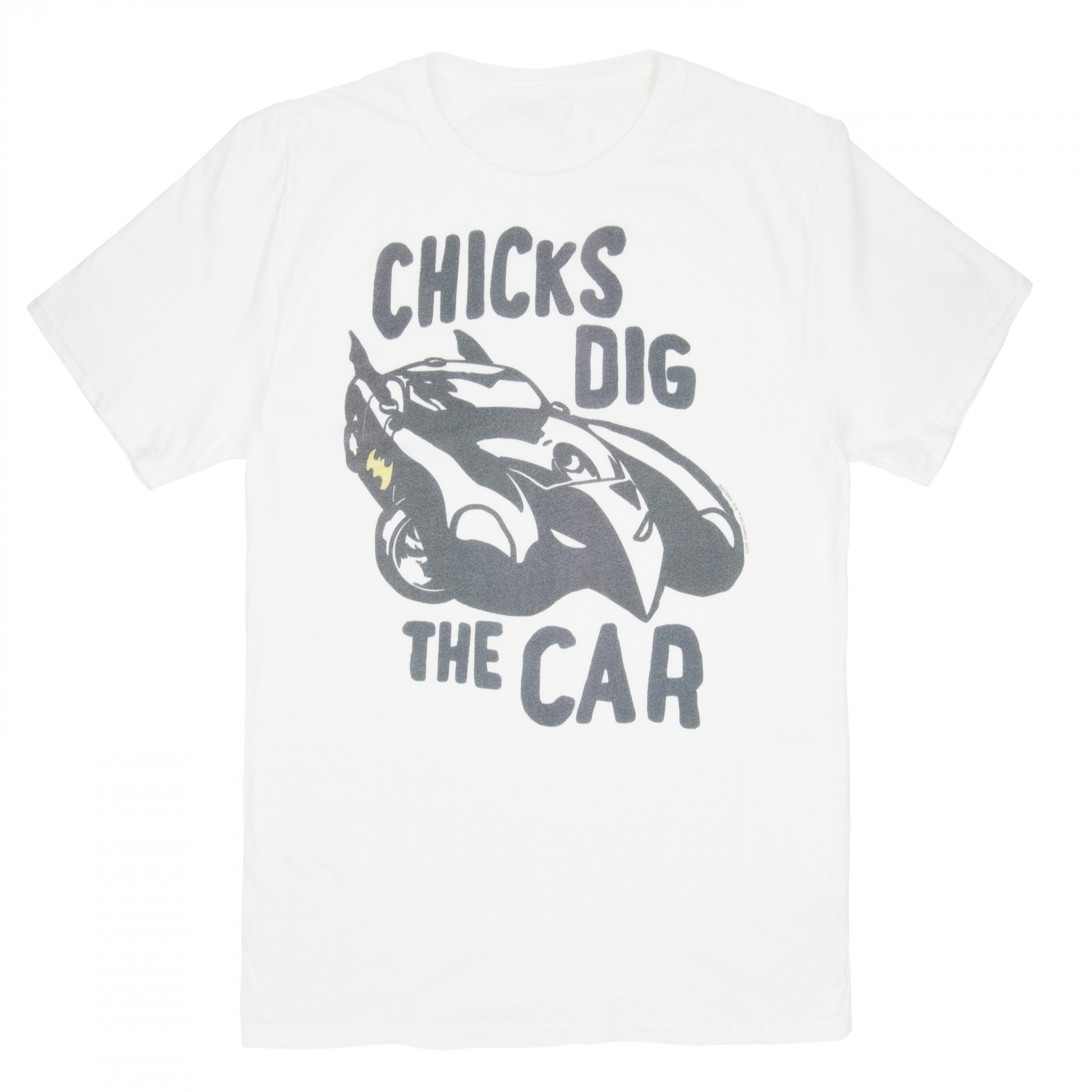 Batman Chicks Dig the Car Batmobile 1990 T-Shirt, White
