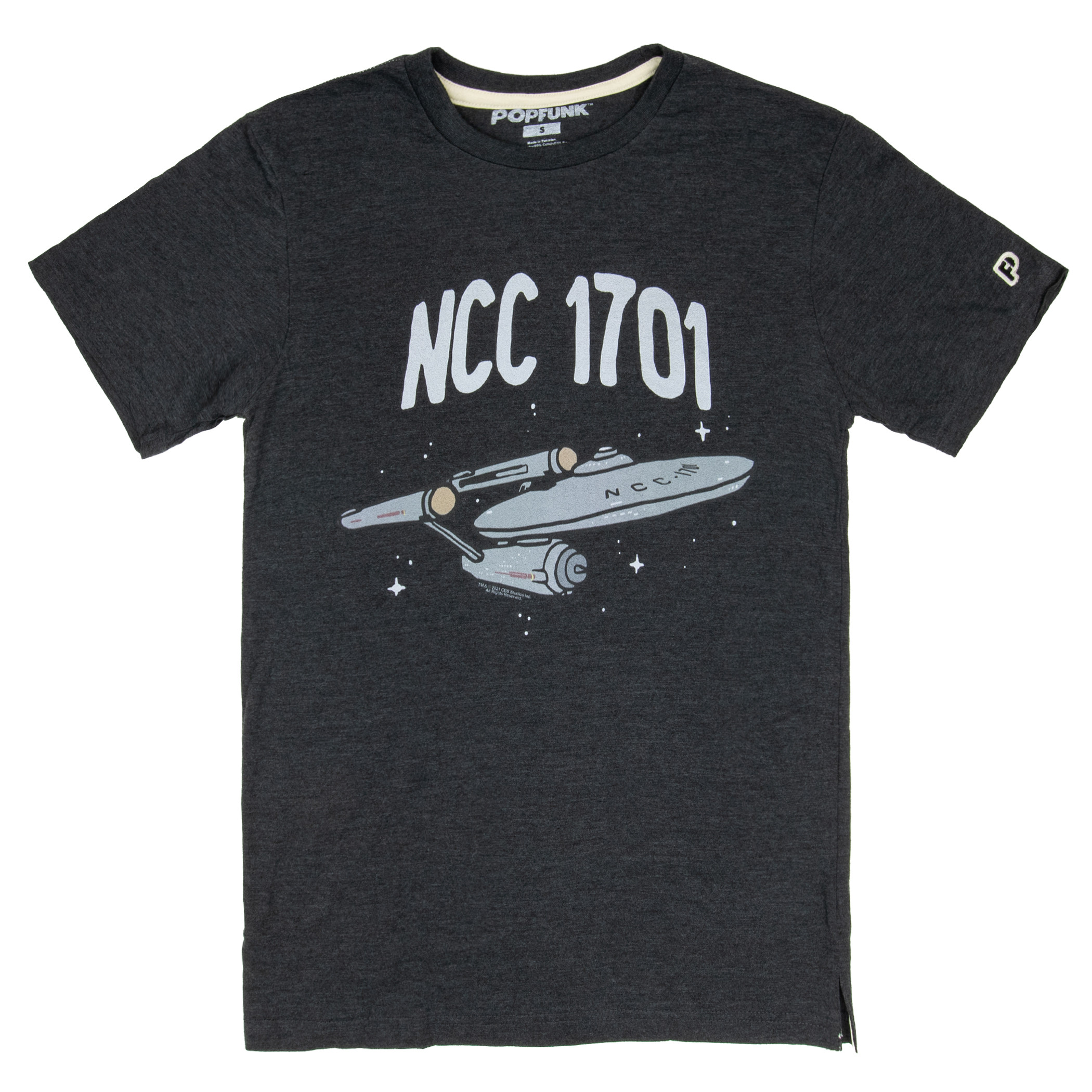 Star Trek USS Enterprise NCC-1701-D Starship T-Shirt, Grey