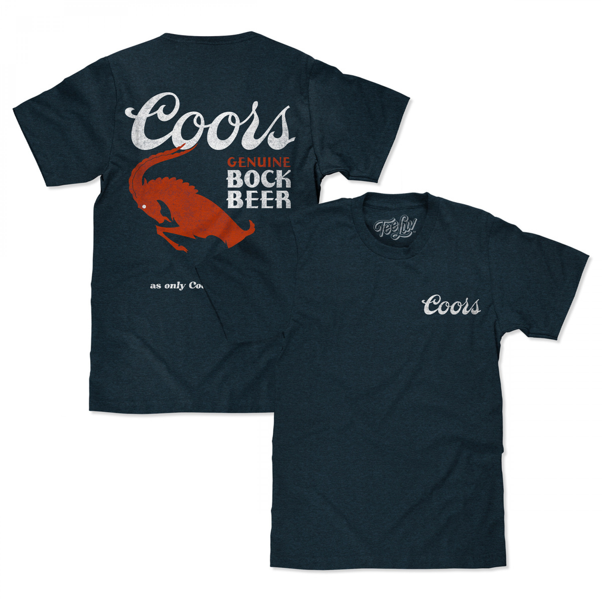 Coors Genuine Rock Beer Front and Back Print T-Shirt