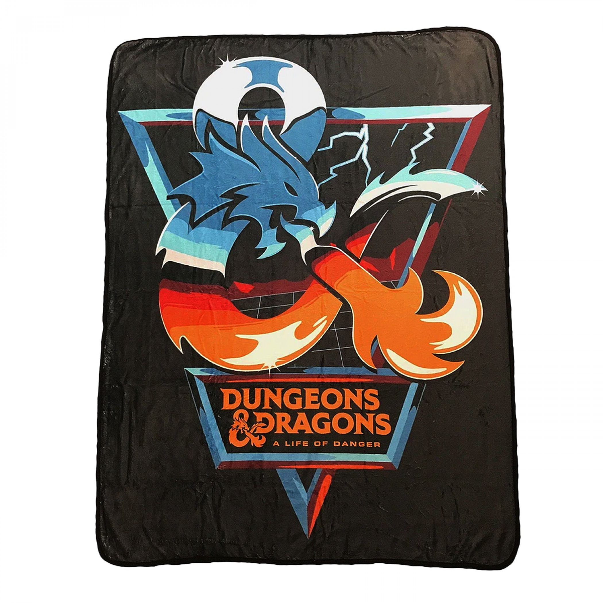 Dungeons and Dragons Retro Logo Fleece Throw Blanket, Multi-Color