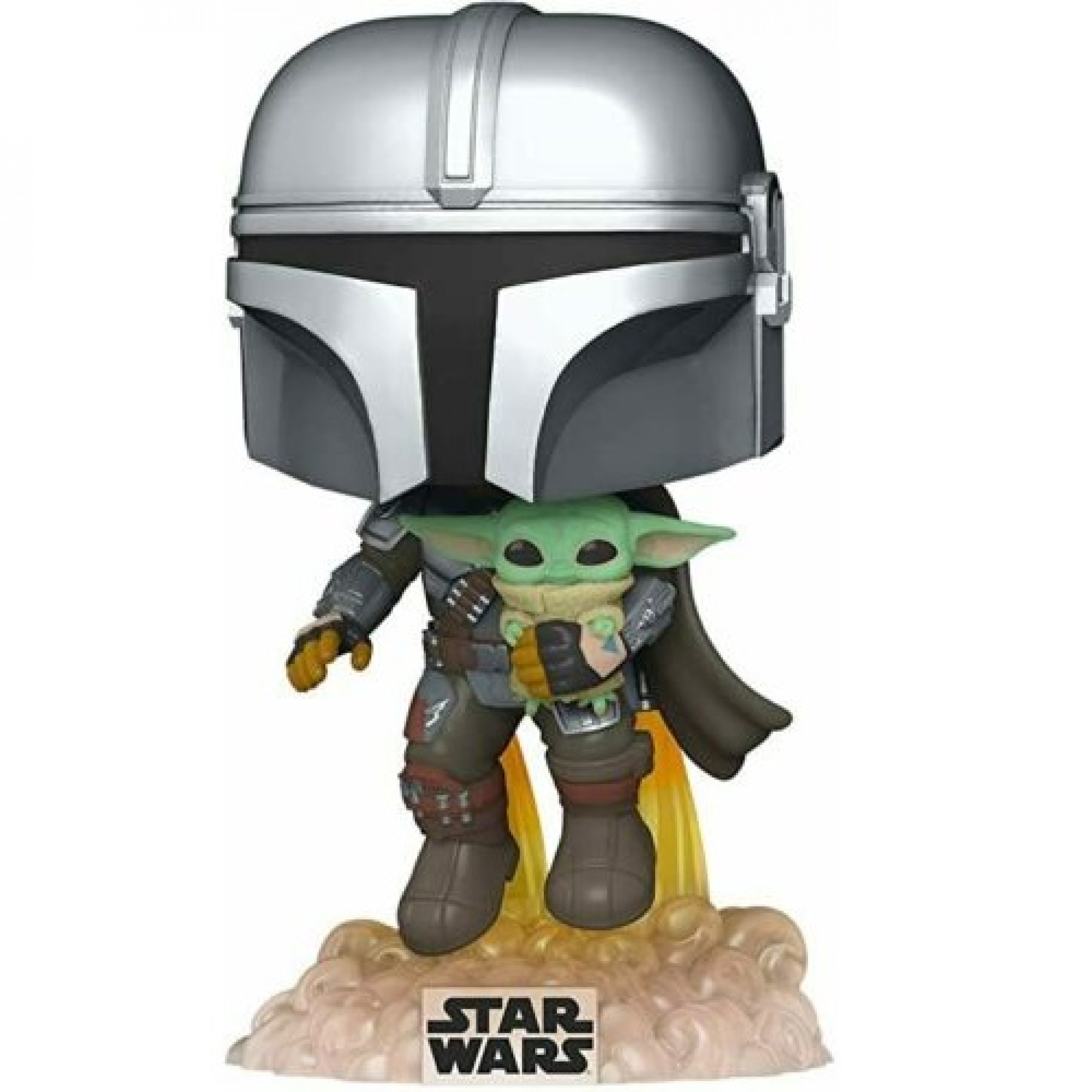 Star Wars The Mandalorian Mando Flying w/Jet Pack Funko Vinyl Pop, Multi-Color