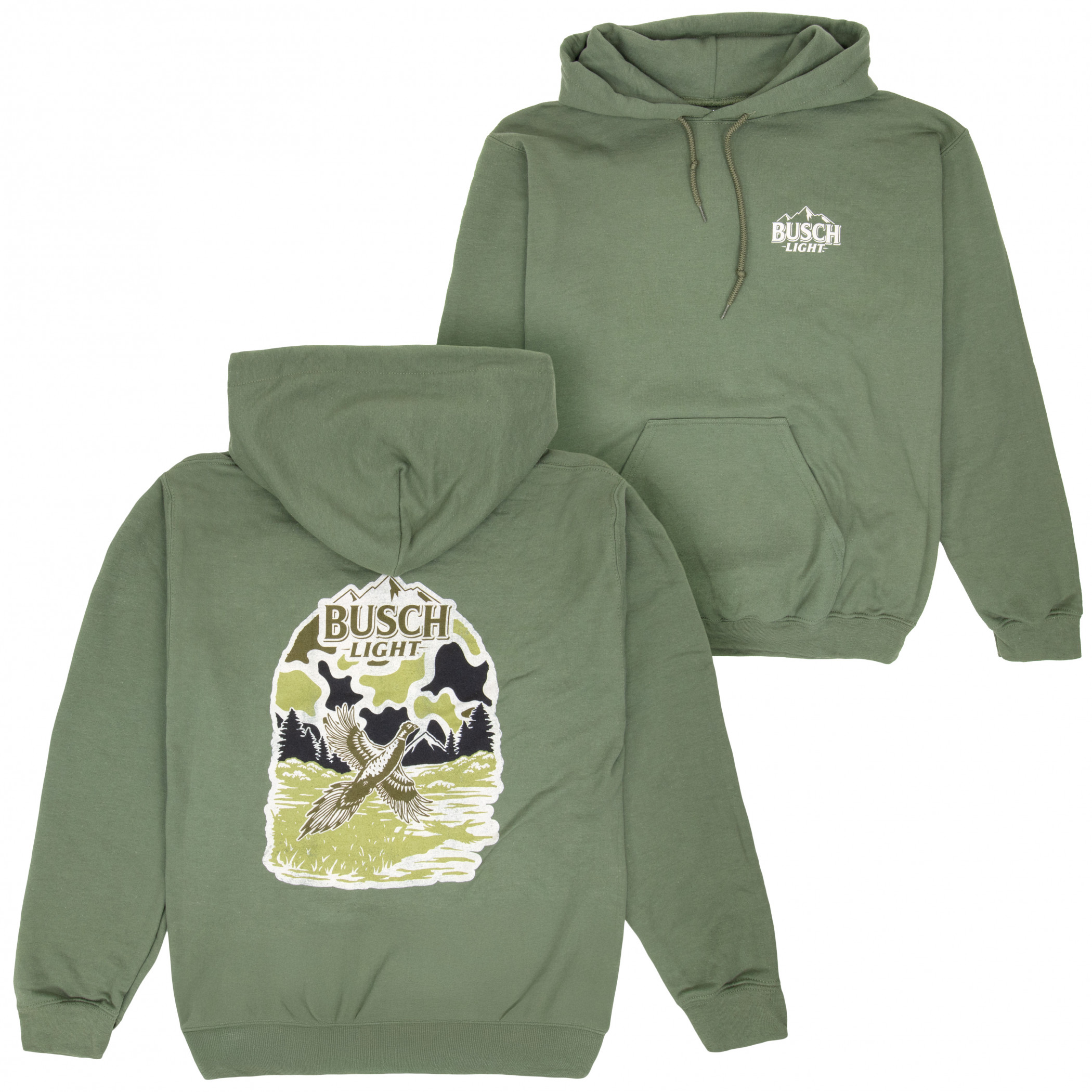Busch Light Pheasant Hunting Camo Front and Back Sweatshirt Hoodie
