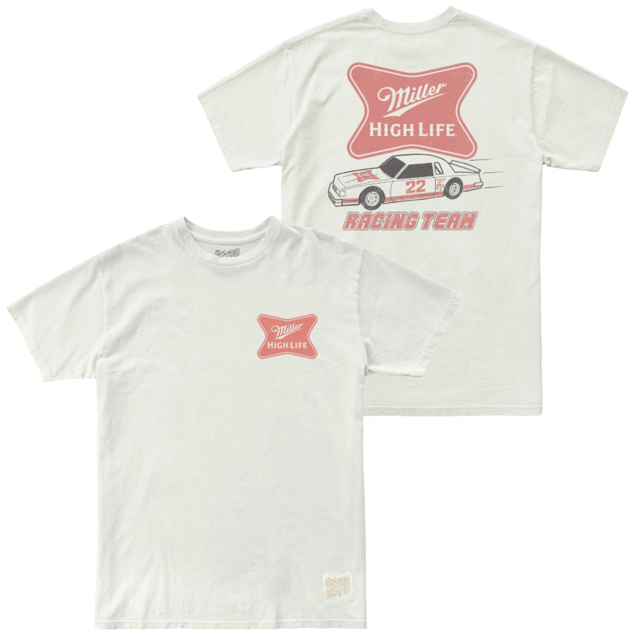 Miller High Life Racing Team Front and Back Print T-Shirt