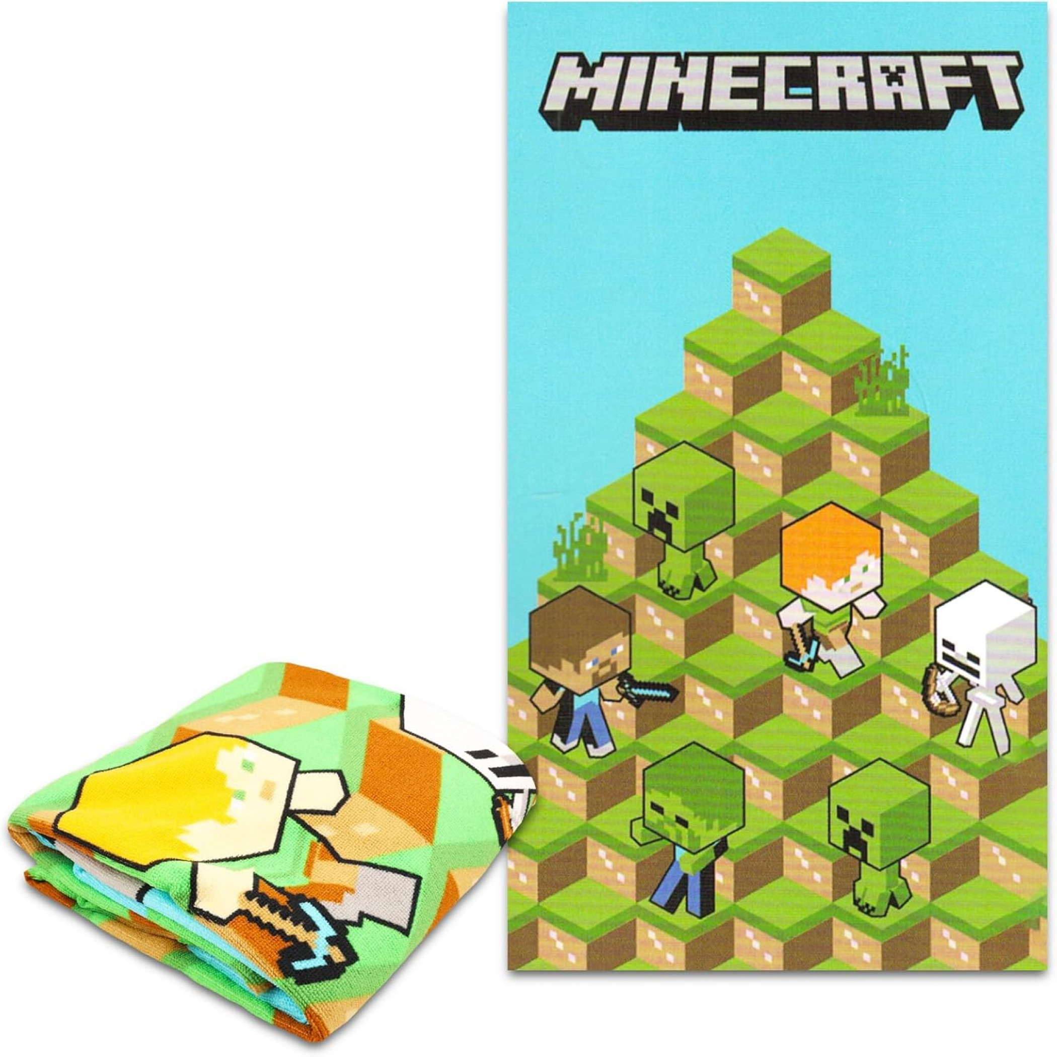 Minecraft Block Stack Beach Towel, Multi-Color