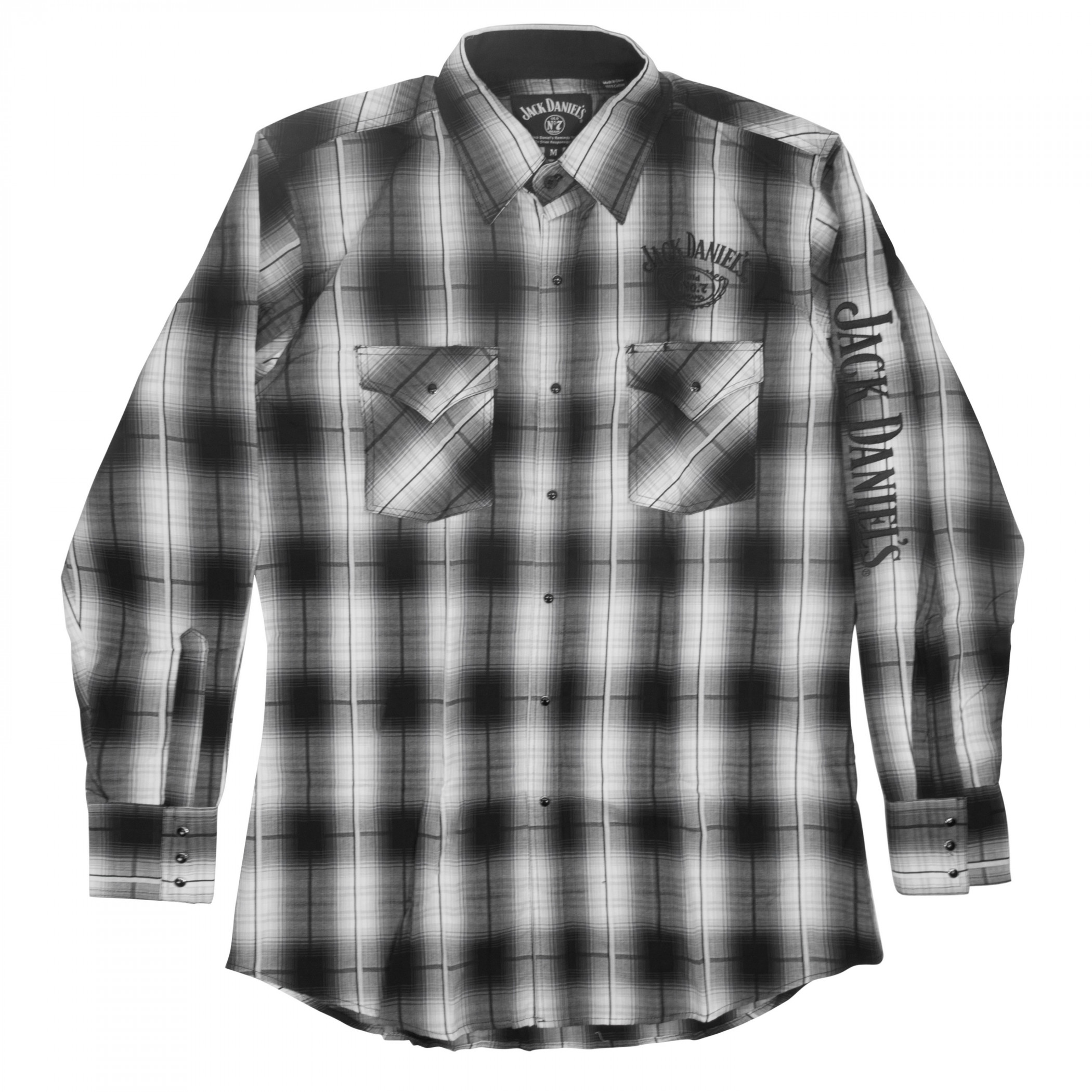 Jack Daniel's Old No.7 Checkered Plaid Button Down Long-Sleeved Shirt