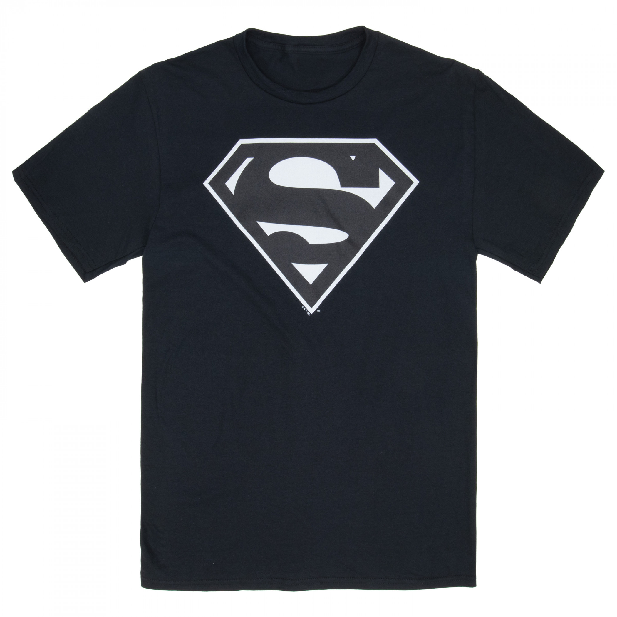 Superman Silver Logo T-Shirt, Black