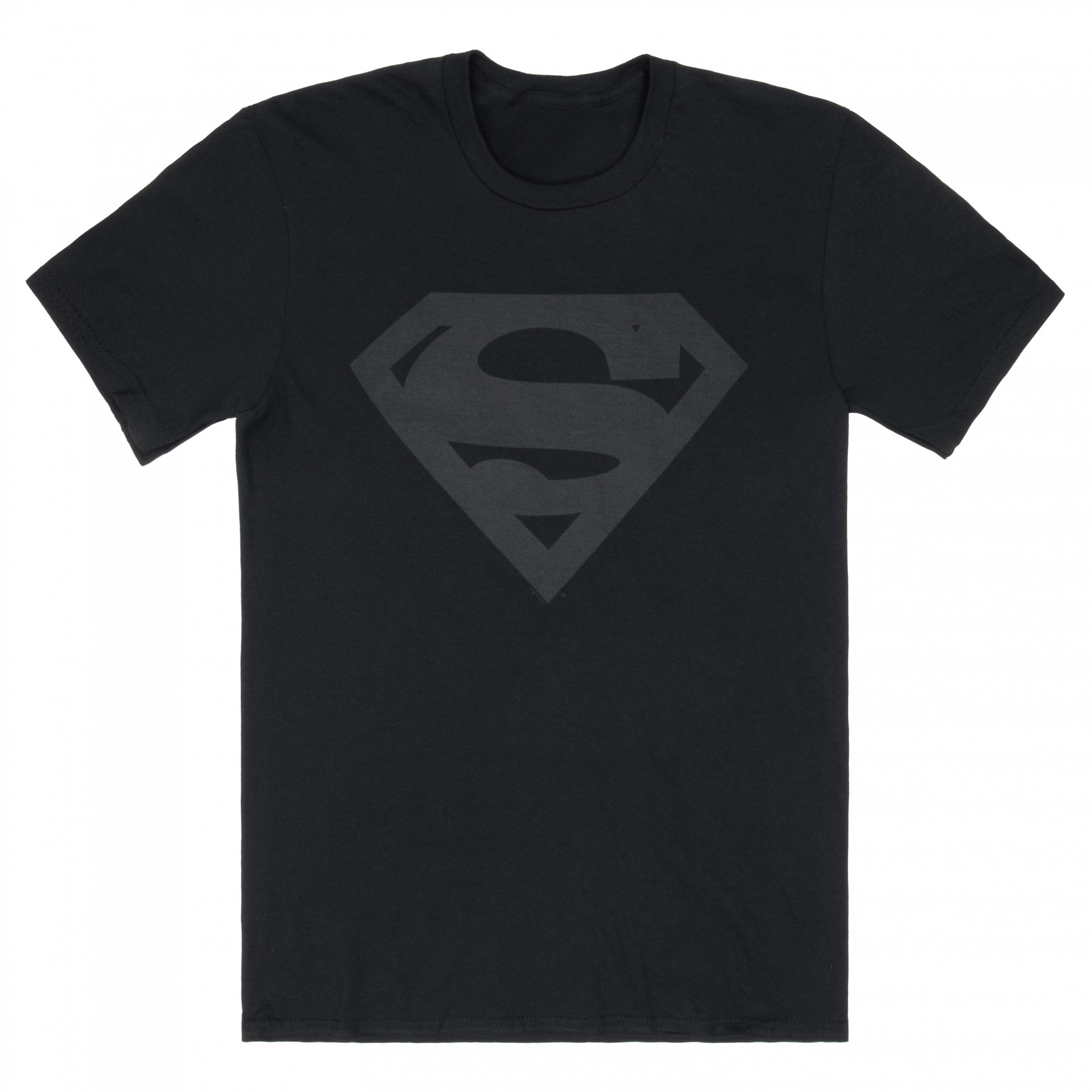 Superman Black on Black Logo T-Shirt, Black