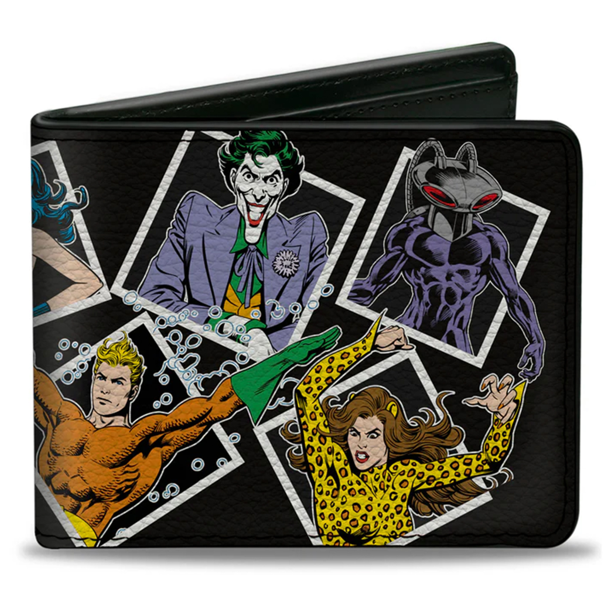 Justice League Heroes and Villains Bi-Fold Wallet, Black