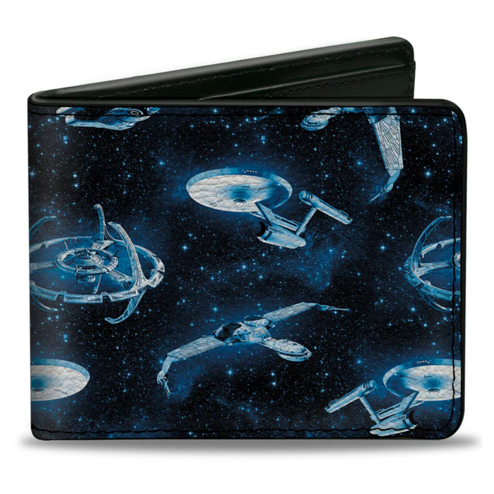 Star Trek Spaceship Fleet in Space Bi-Fold Wallet, Black