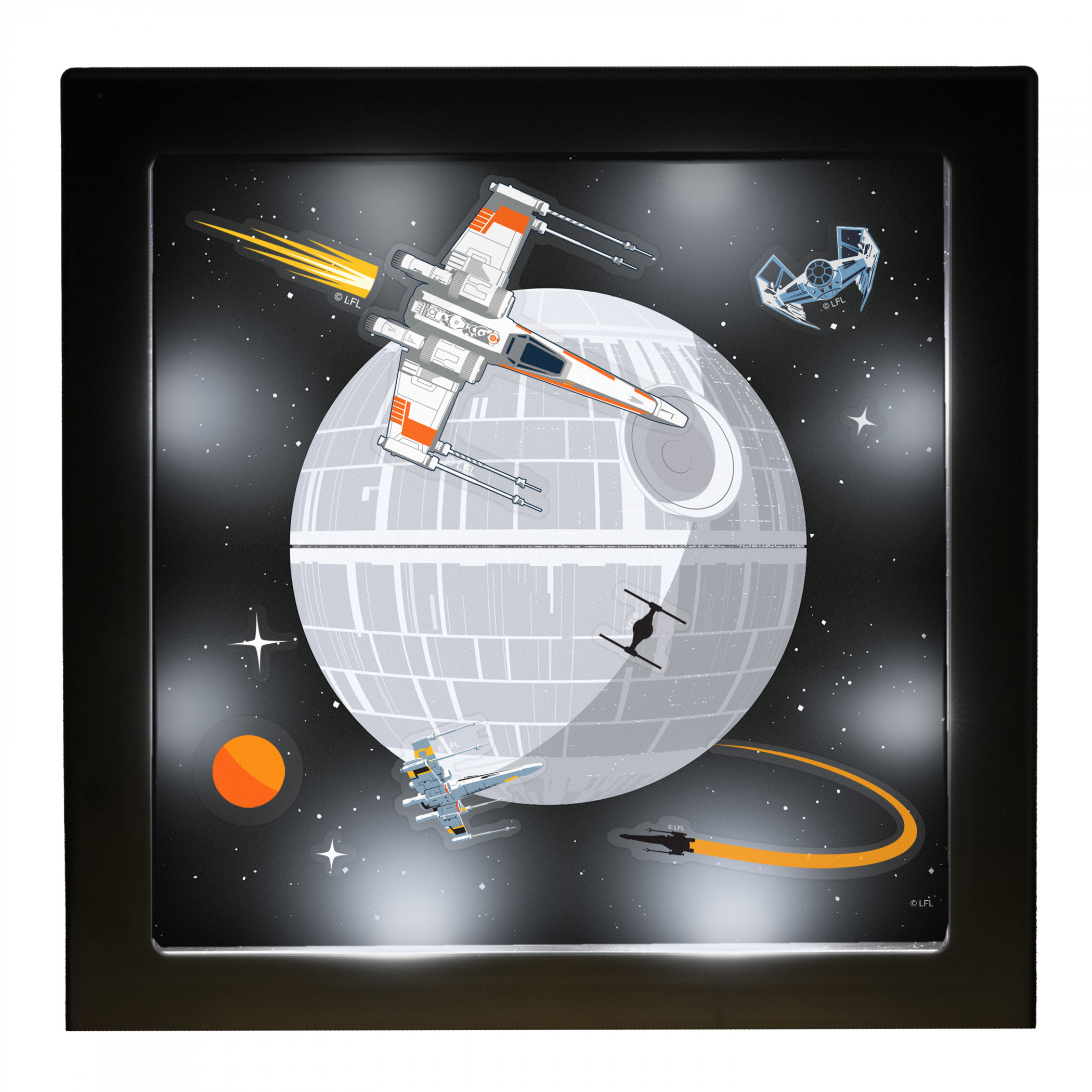 Star Wars Framed Death Star Space Scene Light, Black