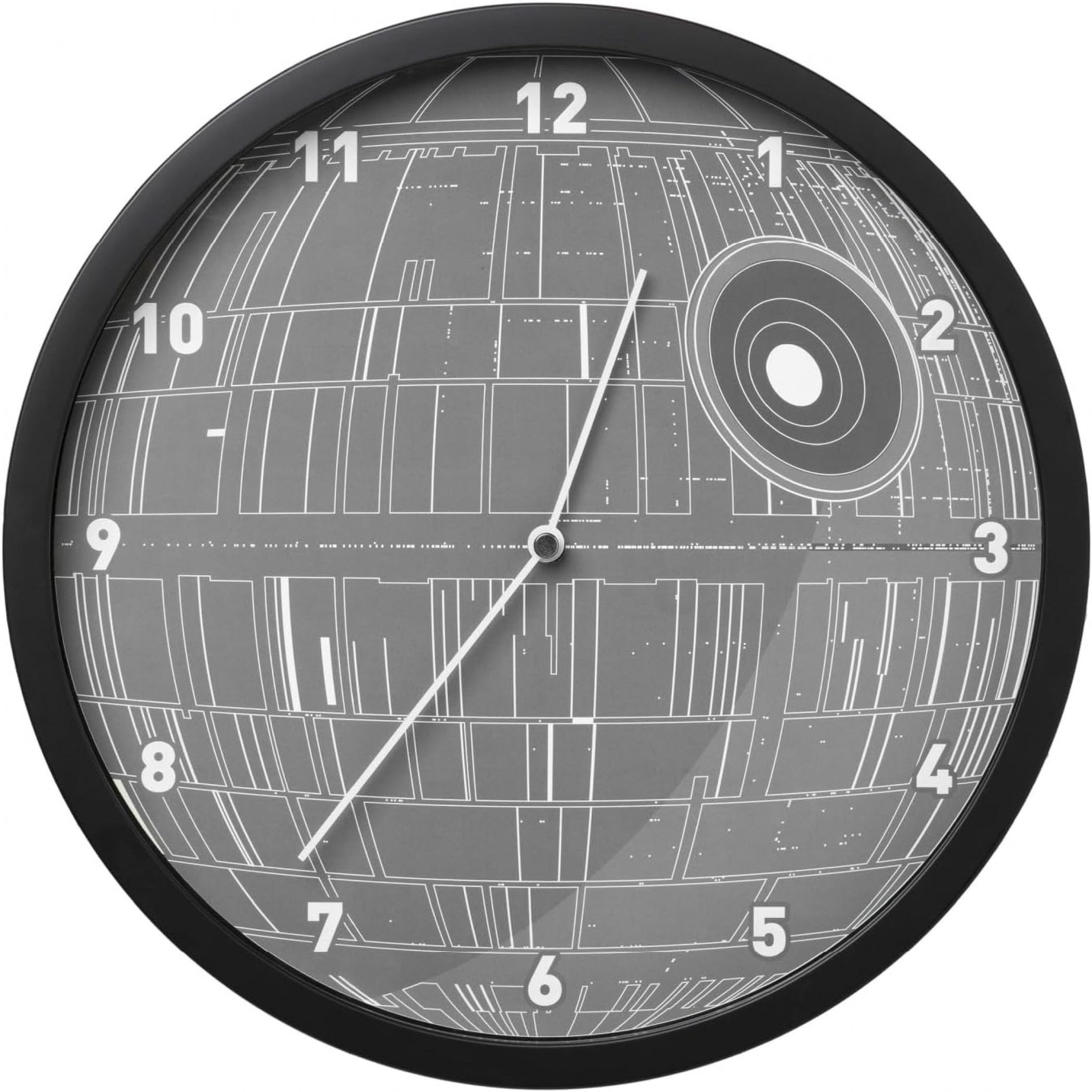 Star Wars Death Star Glow in The Dark Wall Clock with Wall Decals, Black