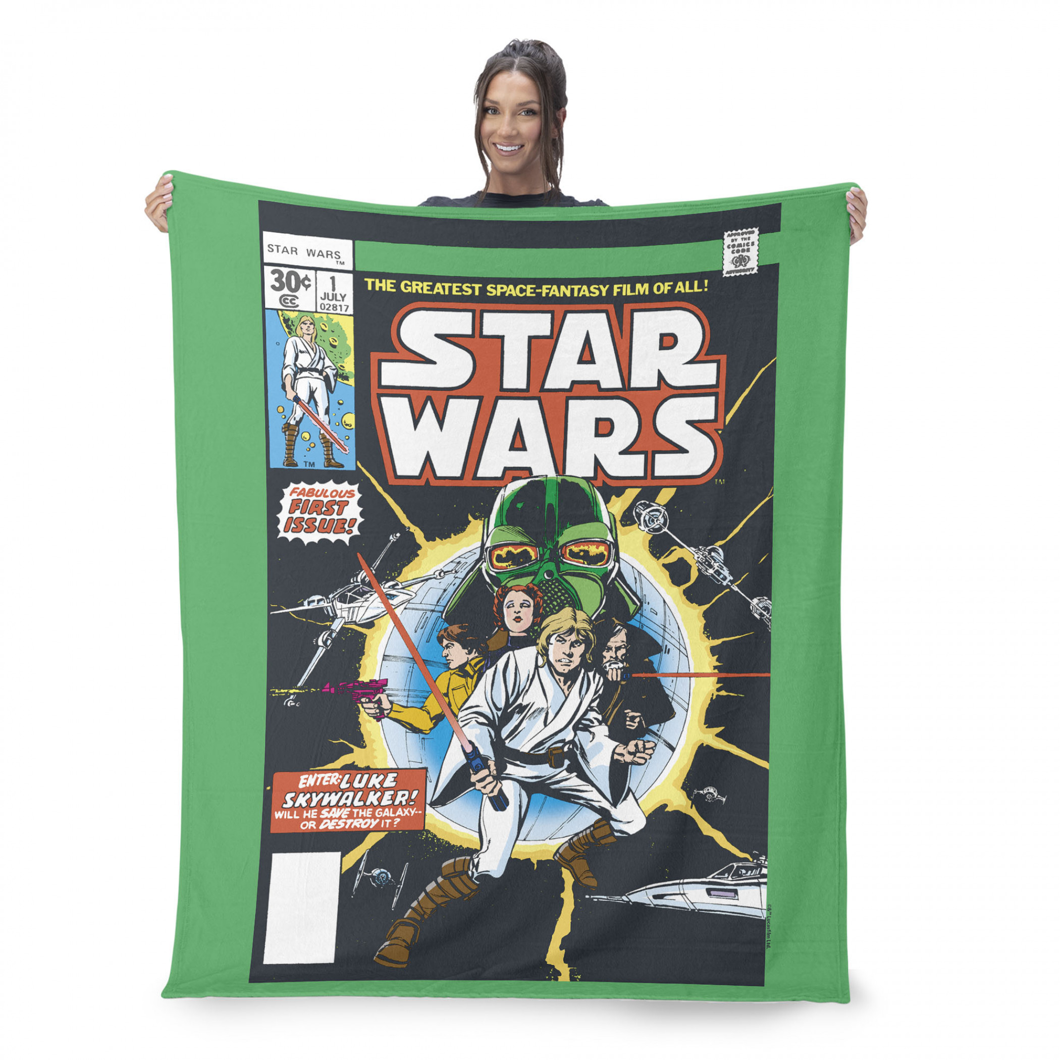 Star Wars Comic Book Luke Skywalker Silk Touch Throw Blanket, Multi-Color