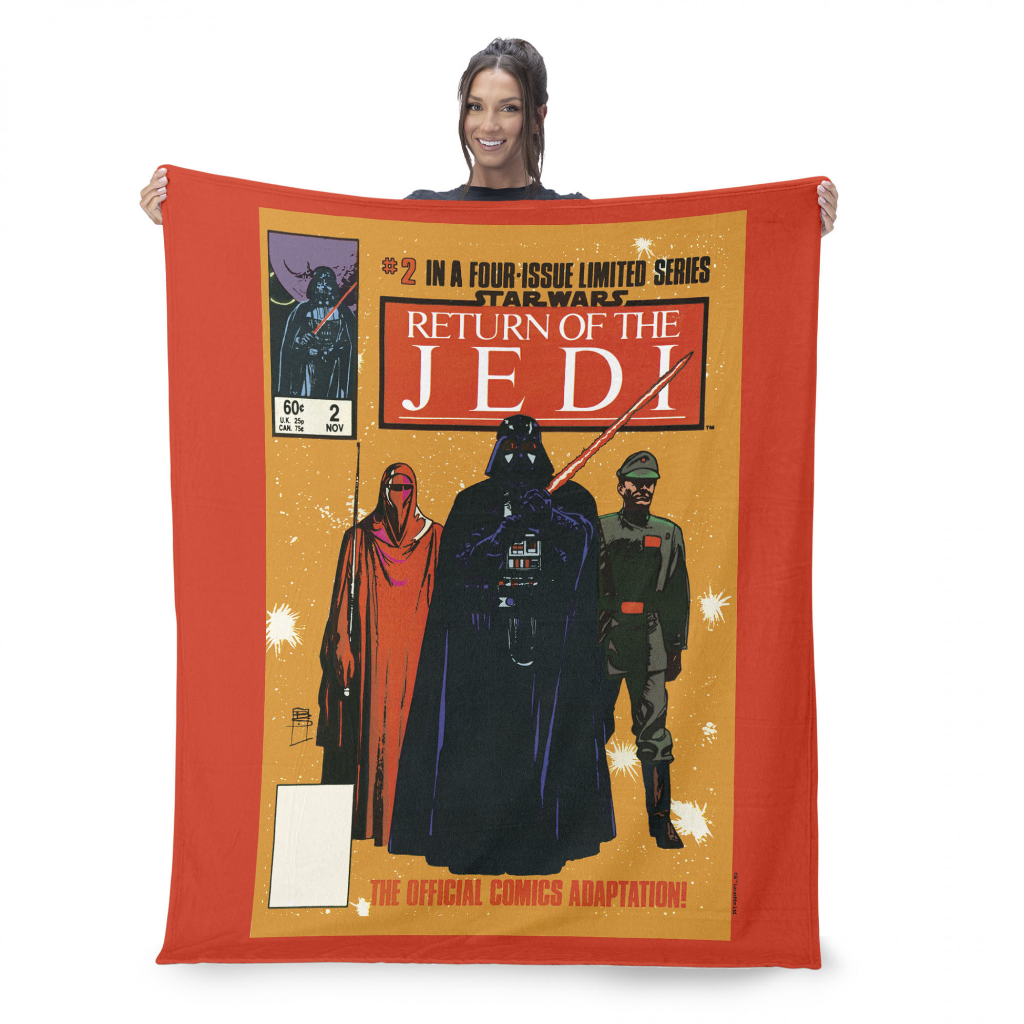 Star Wars Return of the Jedi Comic Cover Silk Touch Throw Blanket, Orange