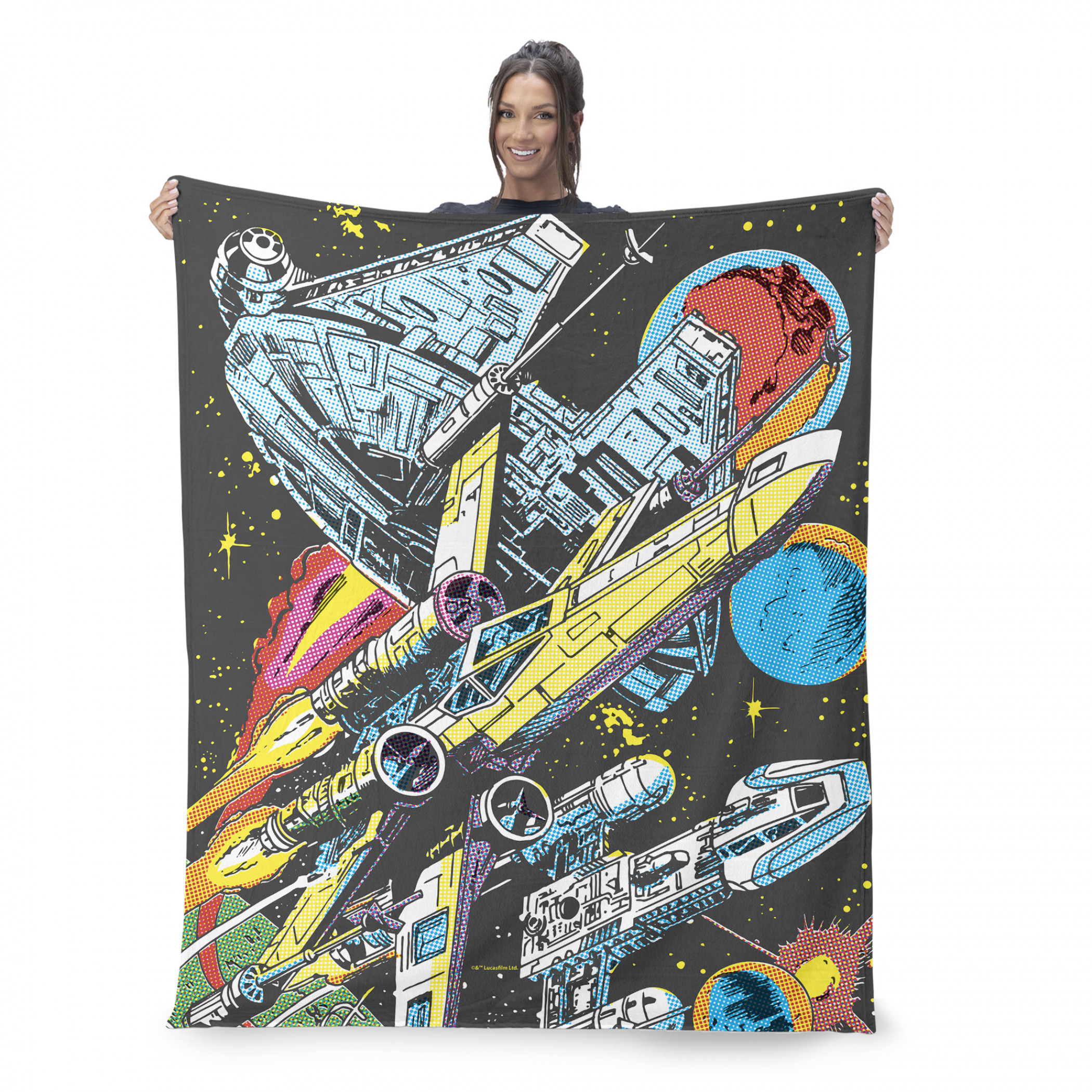 Star Wars Rebel Ships Comic Style Silk Touch Throw Blanket, Multi-Color