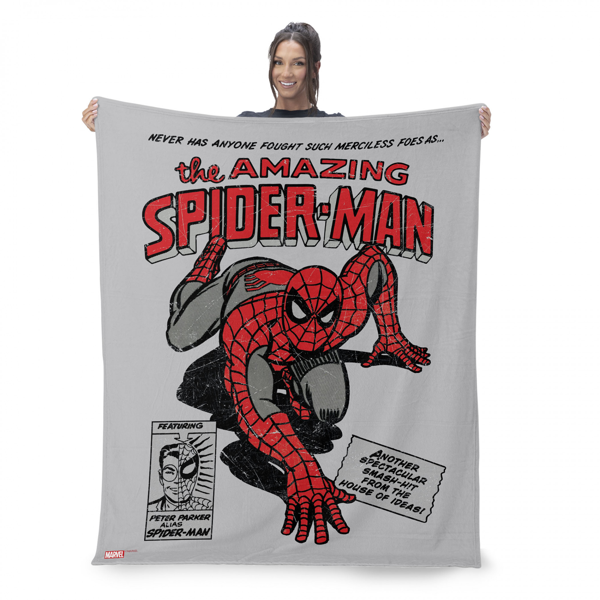 Spider-Man Peter Parker Alias Silk Touch Throw Blanket, Multi-Color