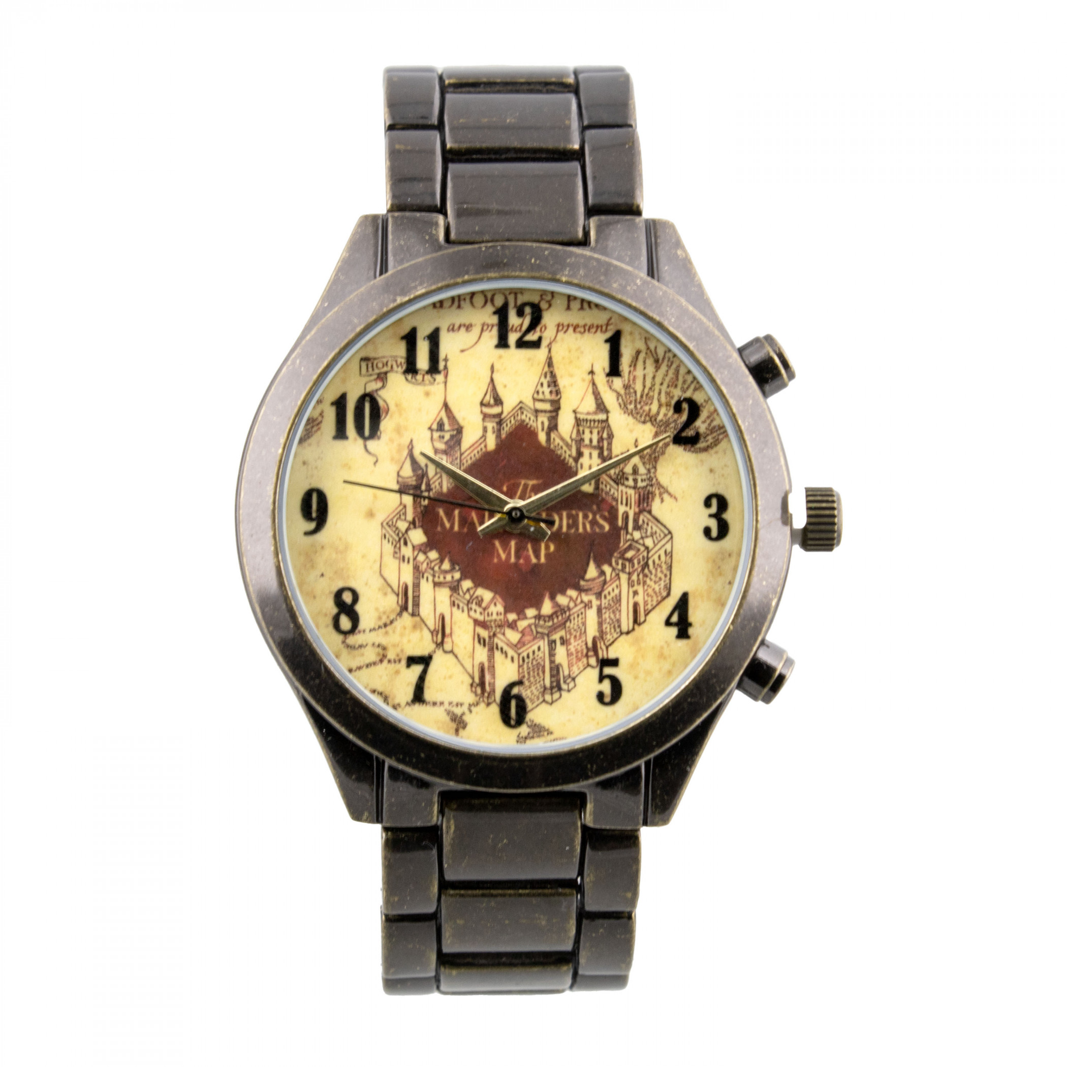 Harry Potter Marauder's Map Watch with Metal Band, Gold
