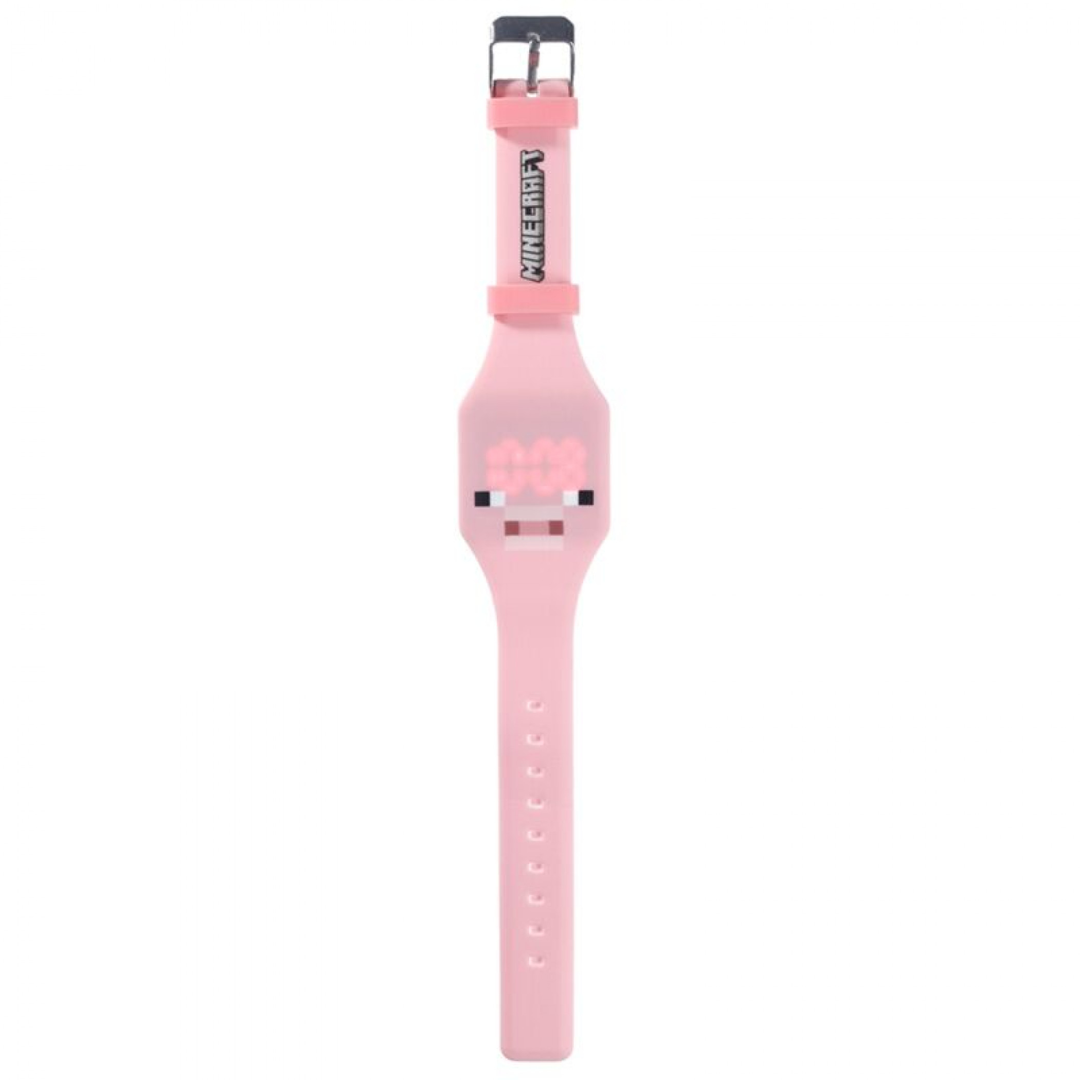 Minecraft Pig Mob Silicone Digital Watch, Pink