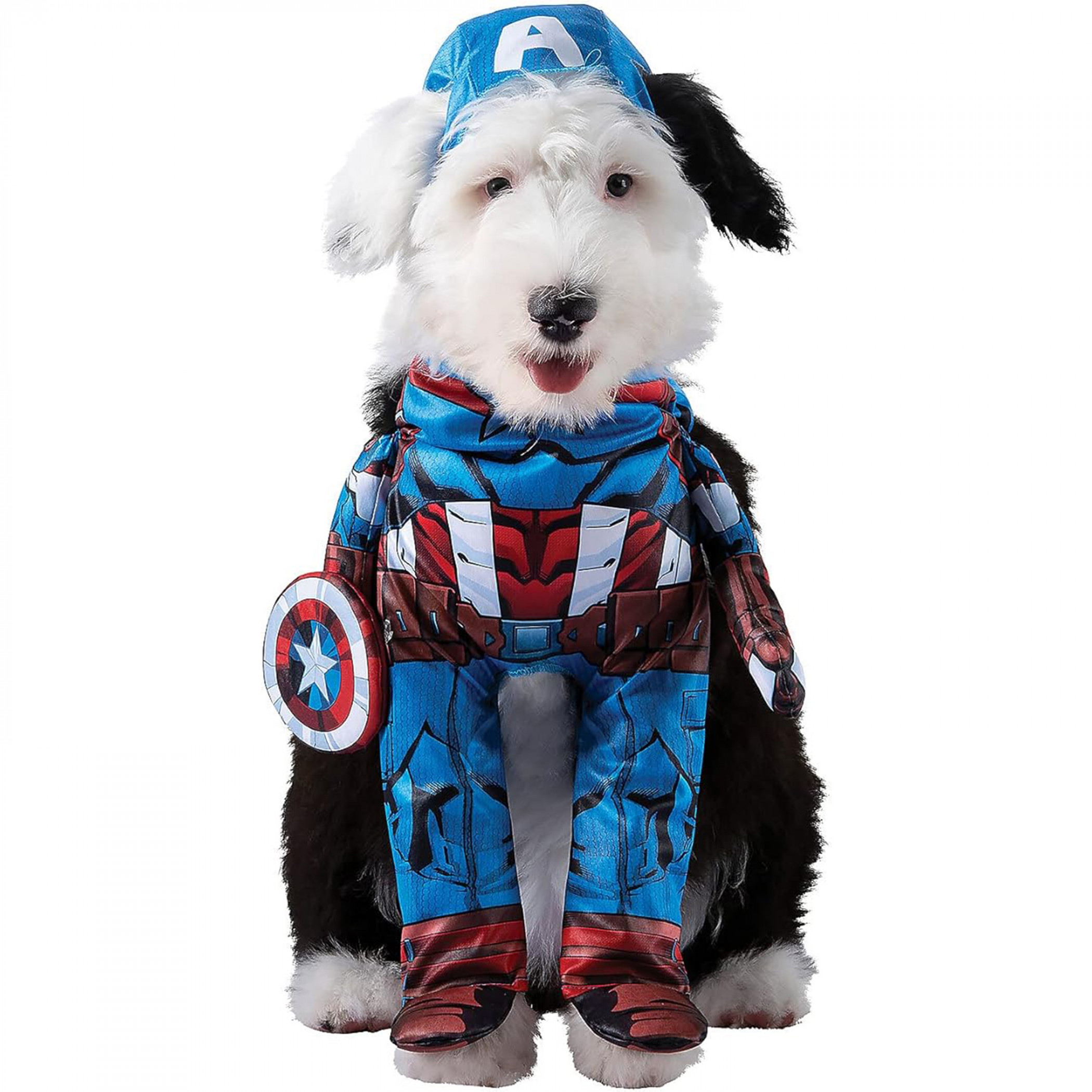 Captain America Dog Costume, Multi-Color
