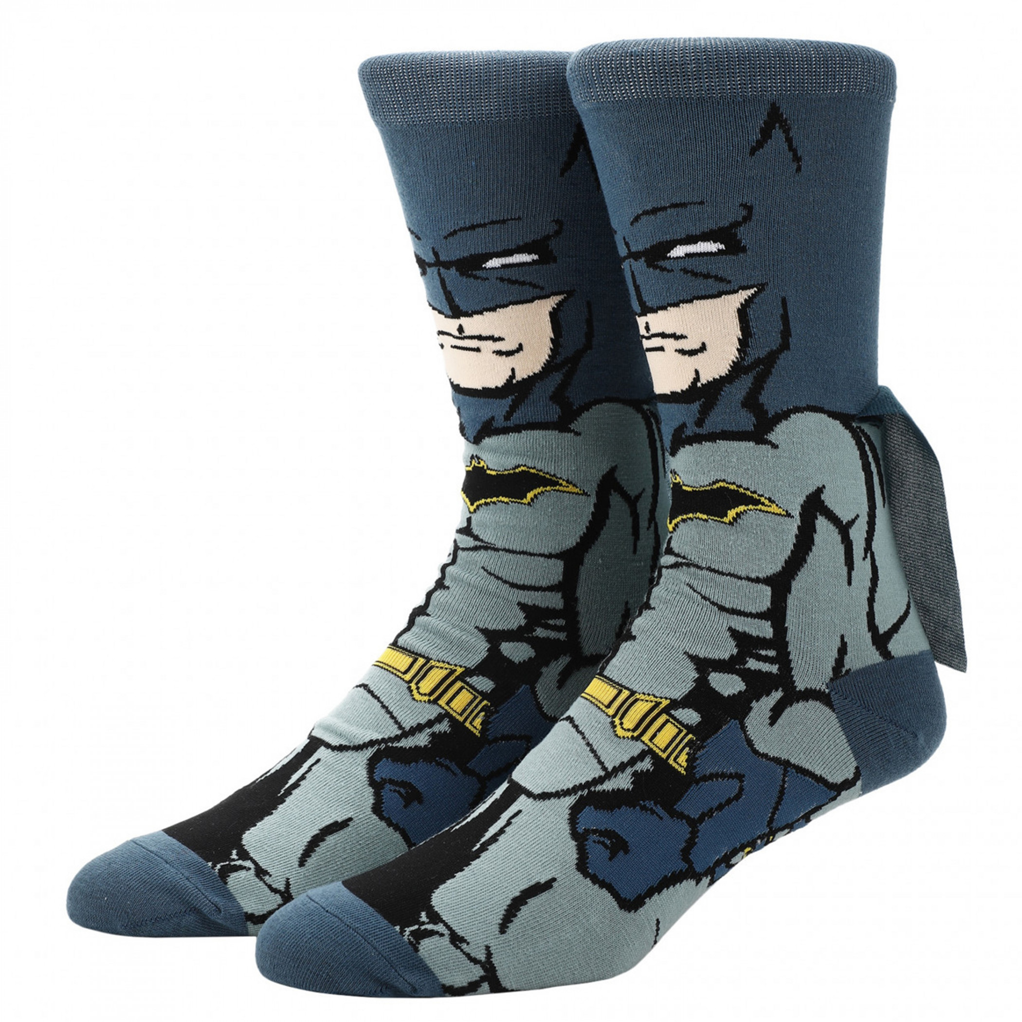 Batman Rebirth 360 Character Crew Socks with Cape, Multi-Color