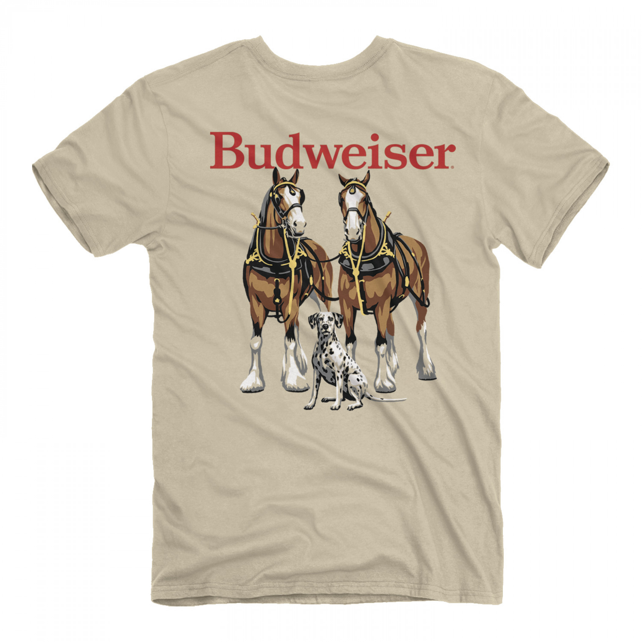 Budweiser Clydesdales Front and Back Print T-Shirt