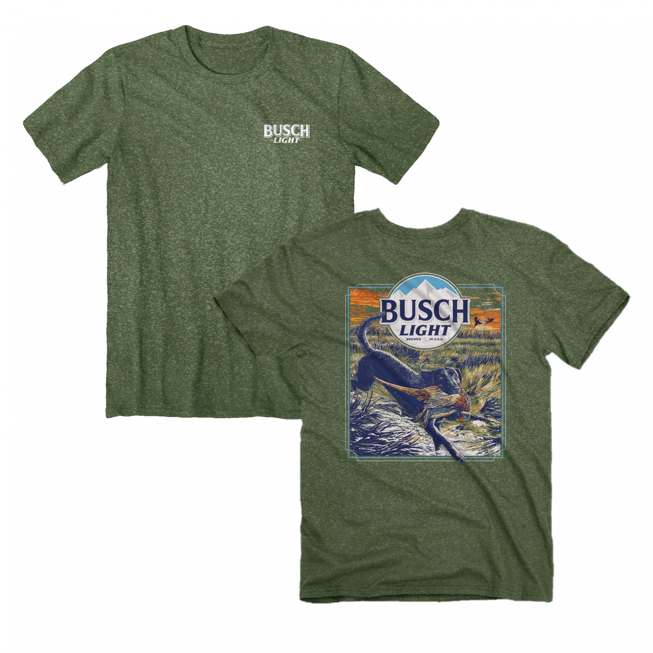 Busch Light Pheasant Hunt Front and Back T-Shirt