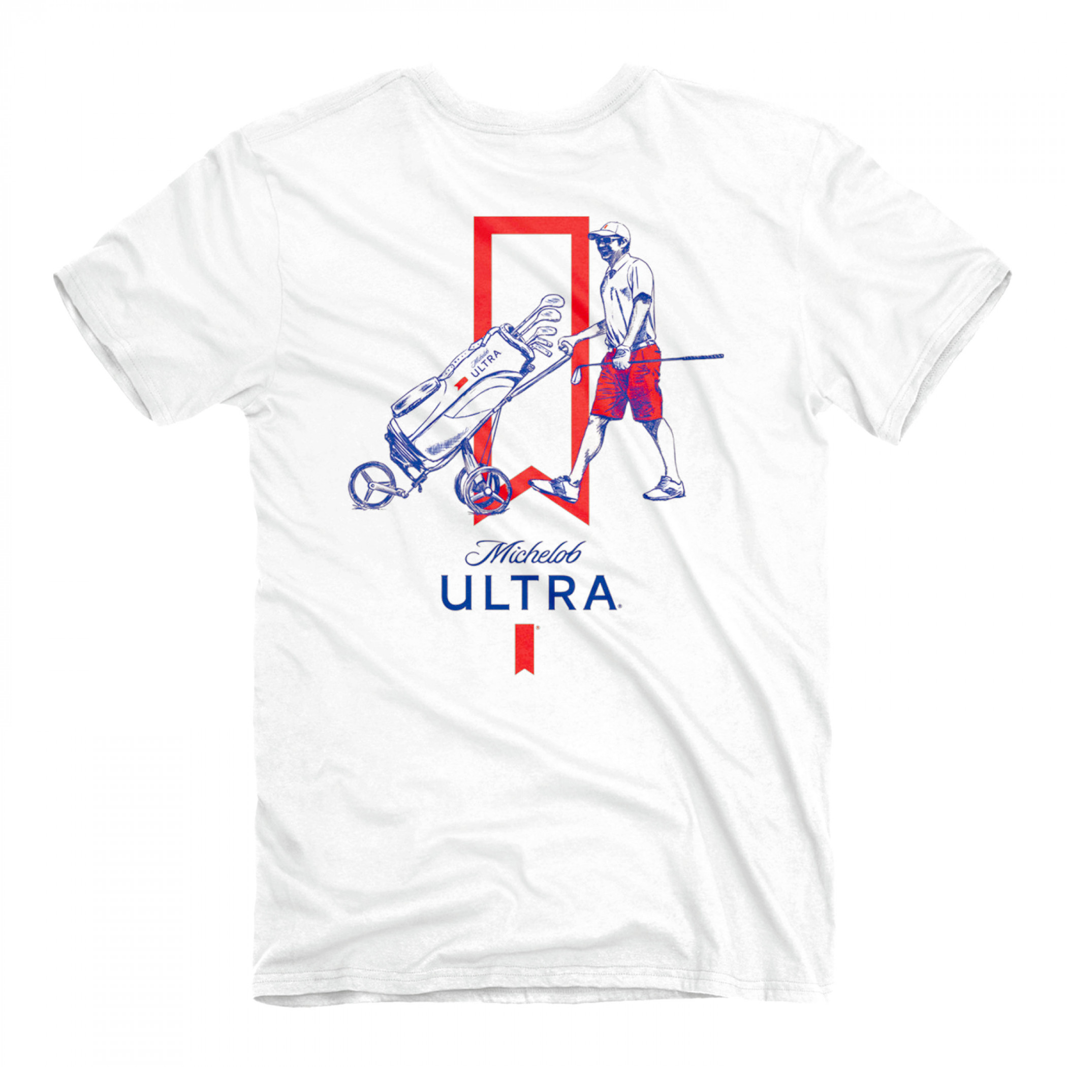 Michelob Ultra Golf Pushcart Front and Back T-Shirt