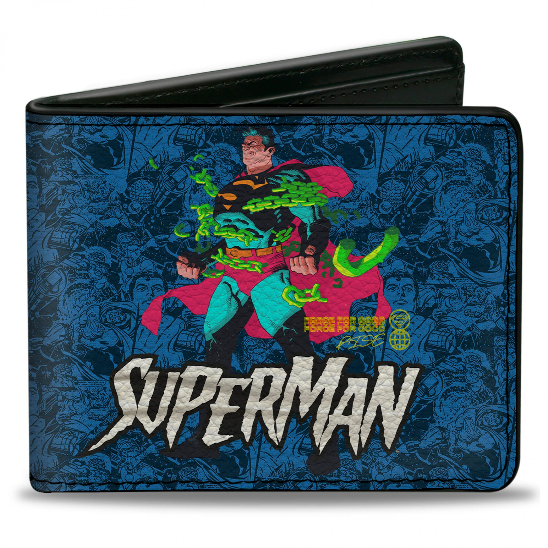 Superman Breaking Chains Action Poses Bi-Fold Wallet, Multi-Color