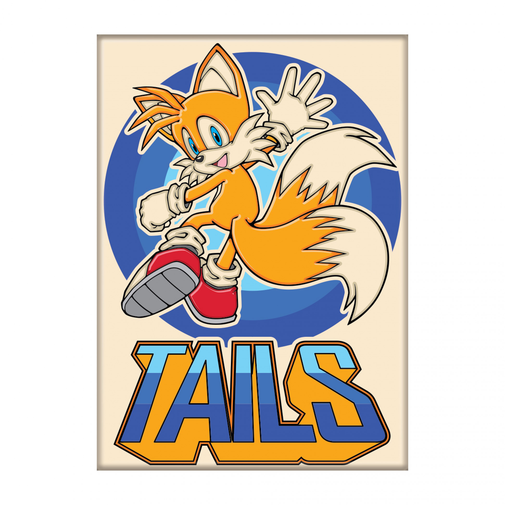 Sonic Tails on White Magnet, Multi-Color