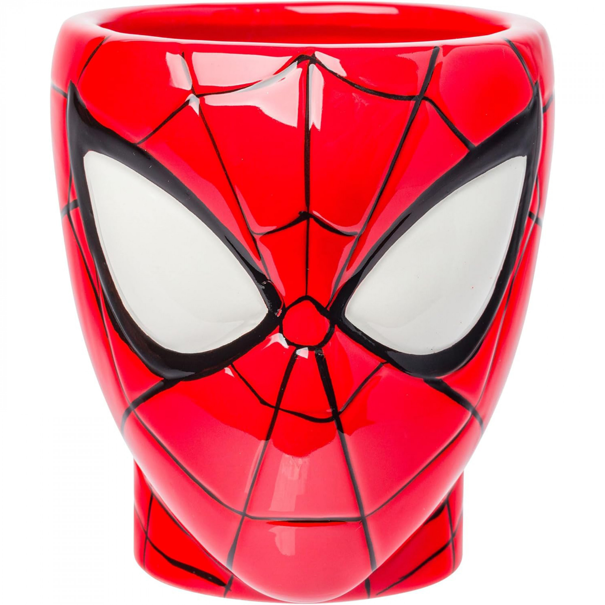 Spider-Man Head and Web Handle Ceramic 3D Sculpted Mug, Red