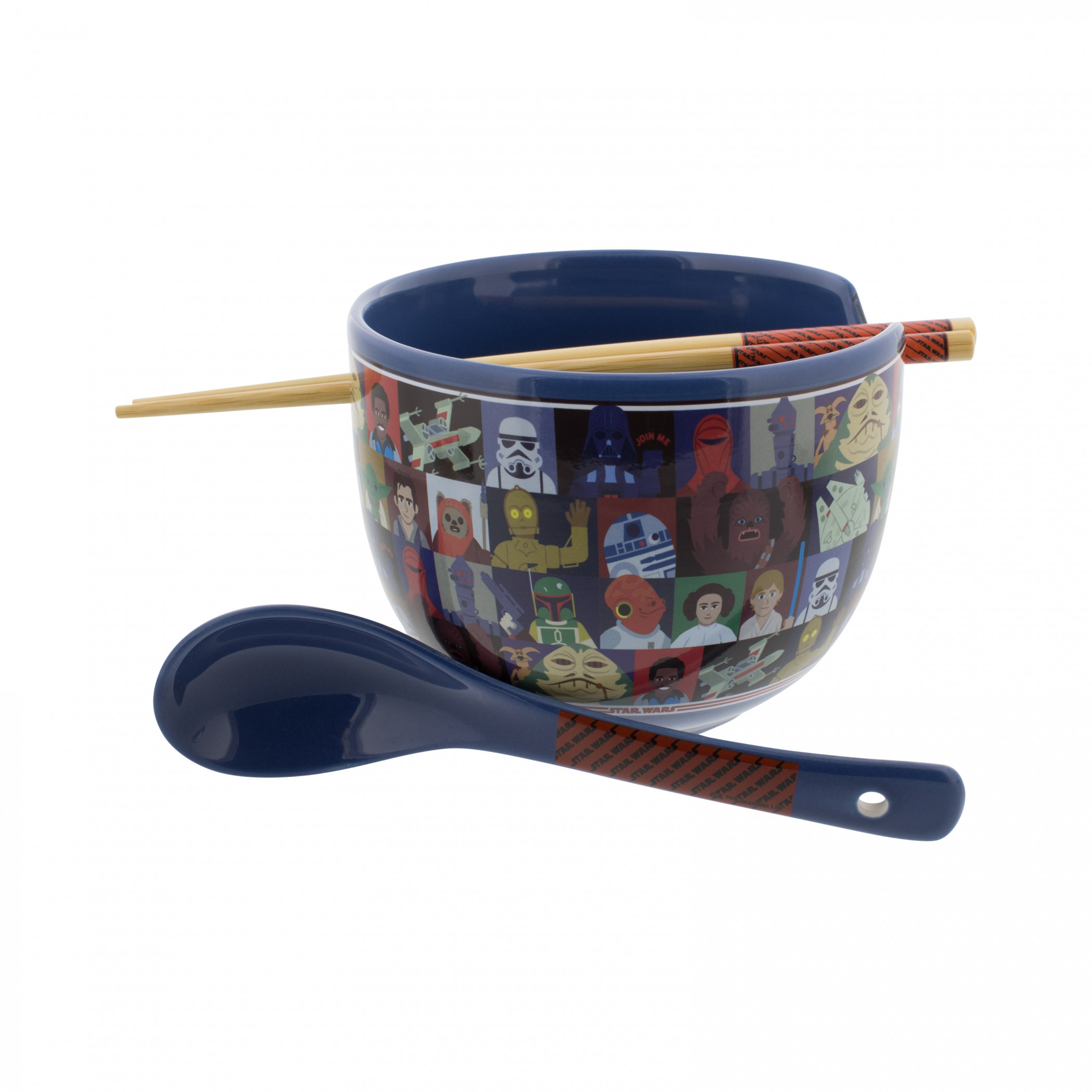 Star Wars Happy Friends and Enemies Ramen Bowl w/ Chopsticks and Spoon, Multi-Color
