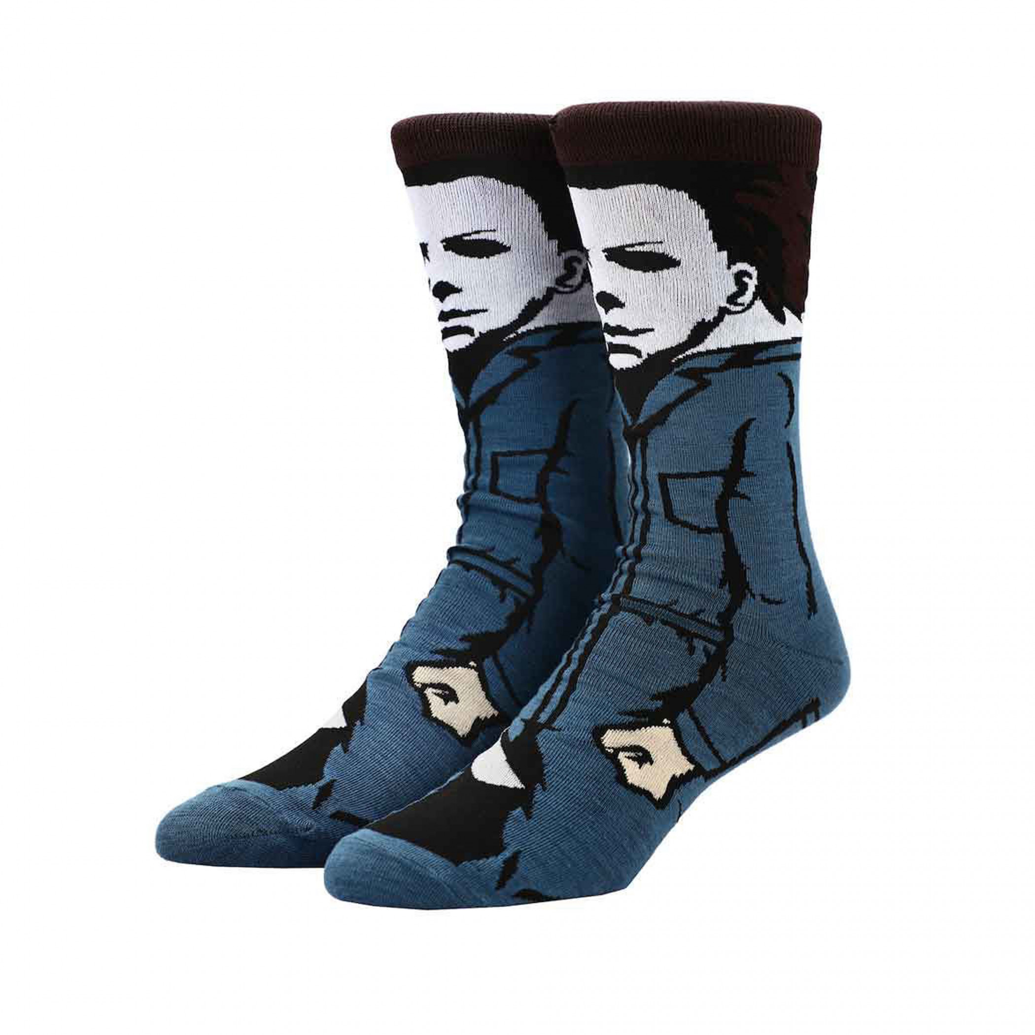Michael Meyers Halloween 360 Print Crew Socks, Grey