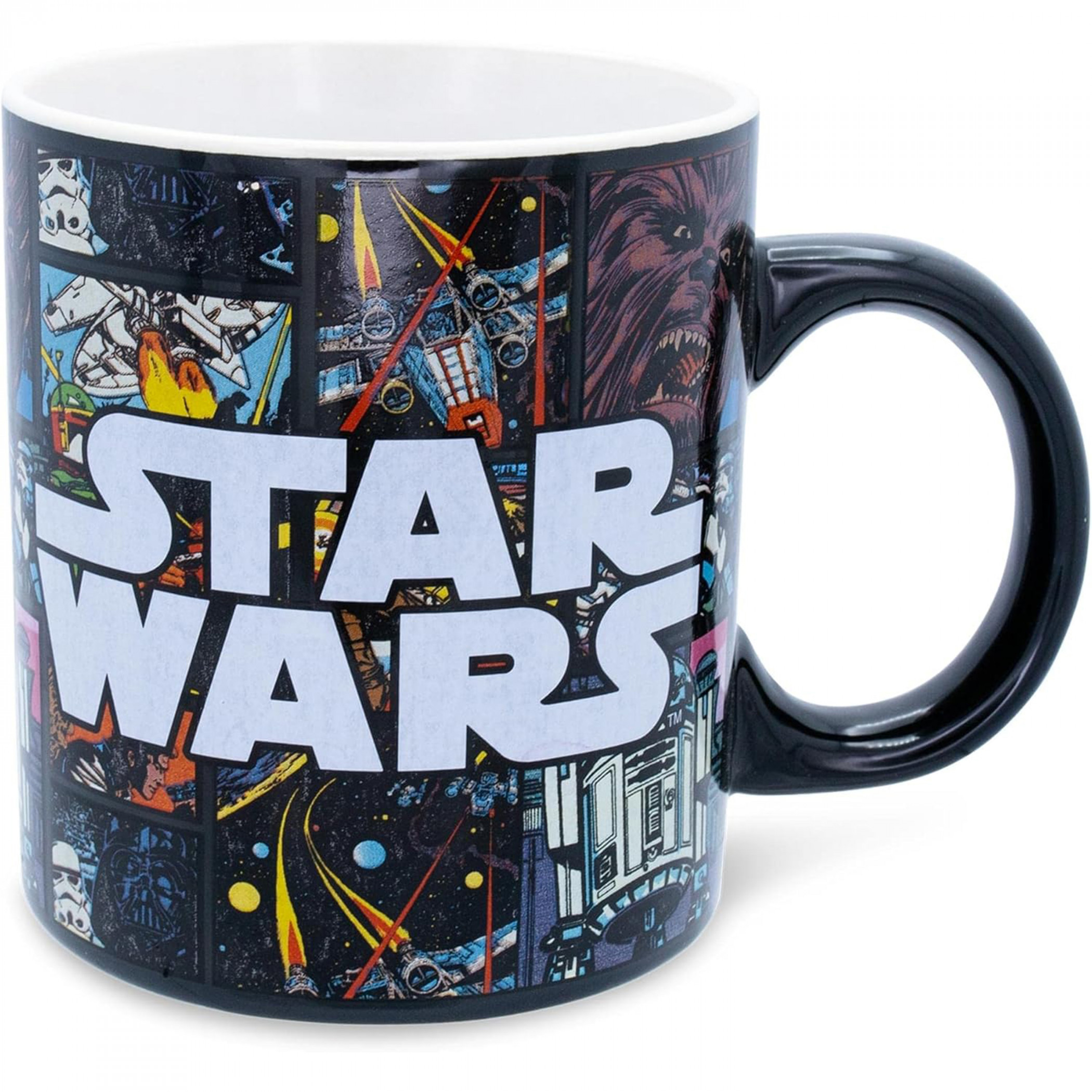 Star Wars Comic Strip Logo 20oz Ceramic Mug, Black