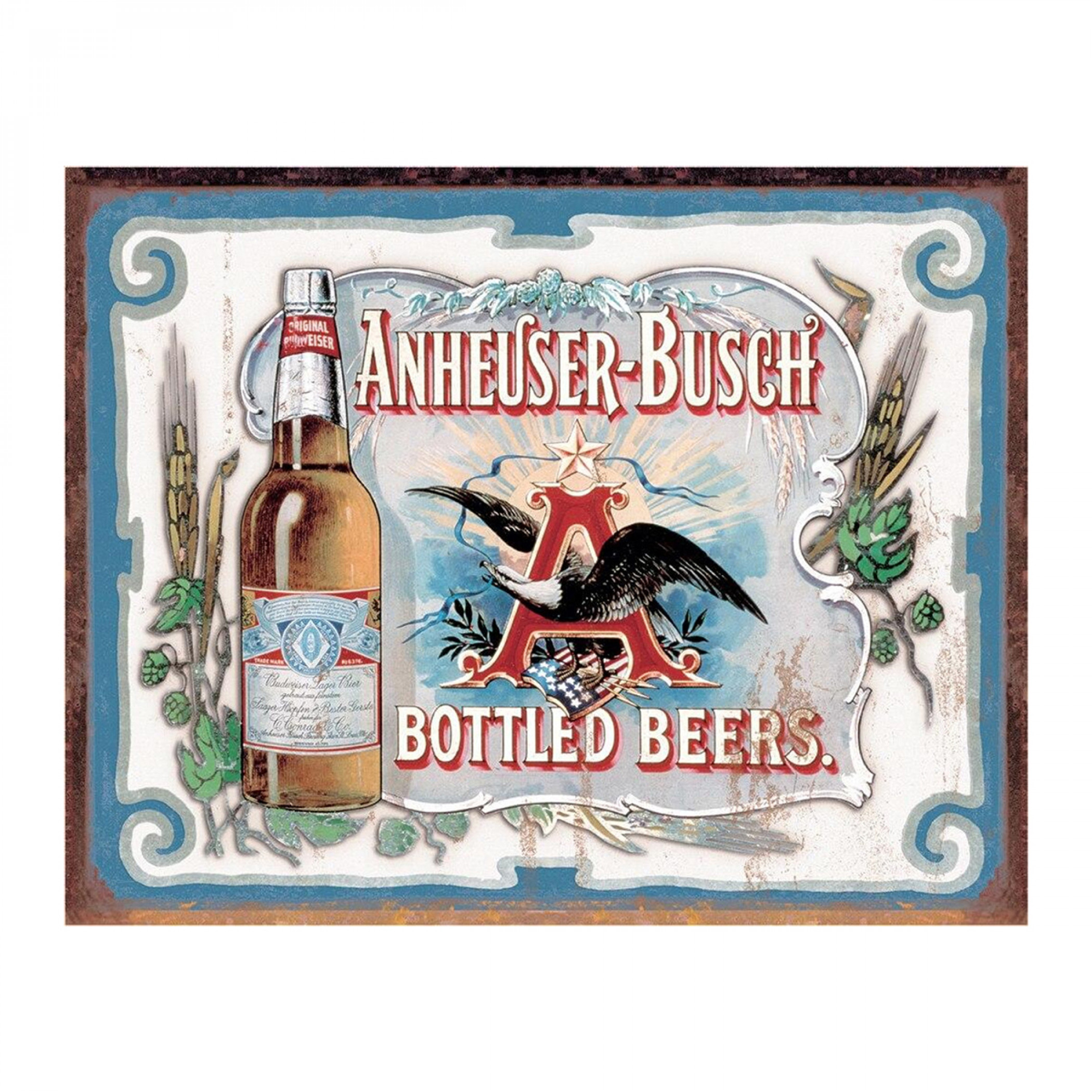 Budweiser Original Anheuser Busch Label Retro Tin Sign