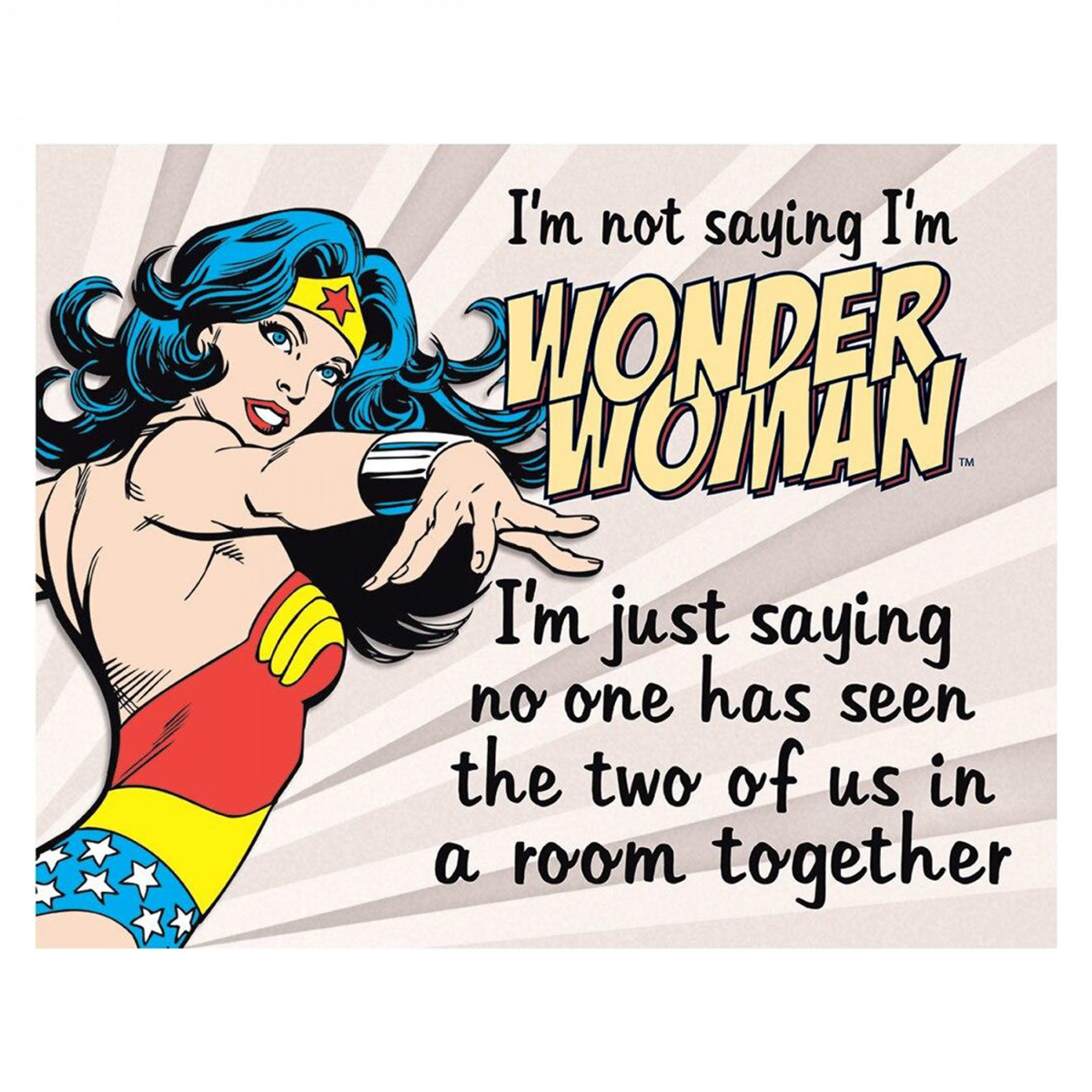 Wonder Woman Same Room Tin Sign, Multi-Color