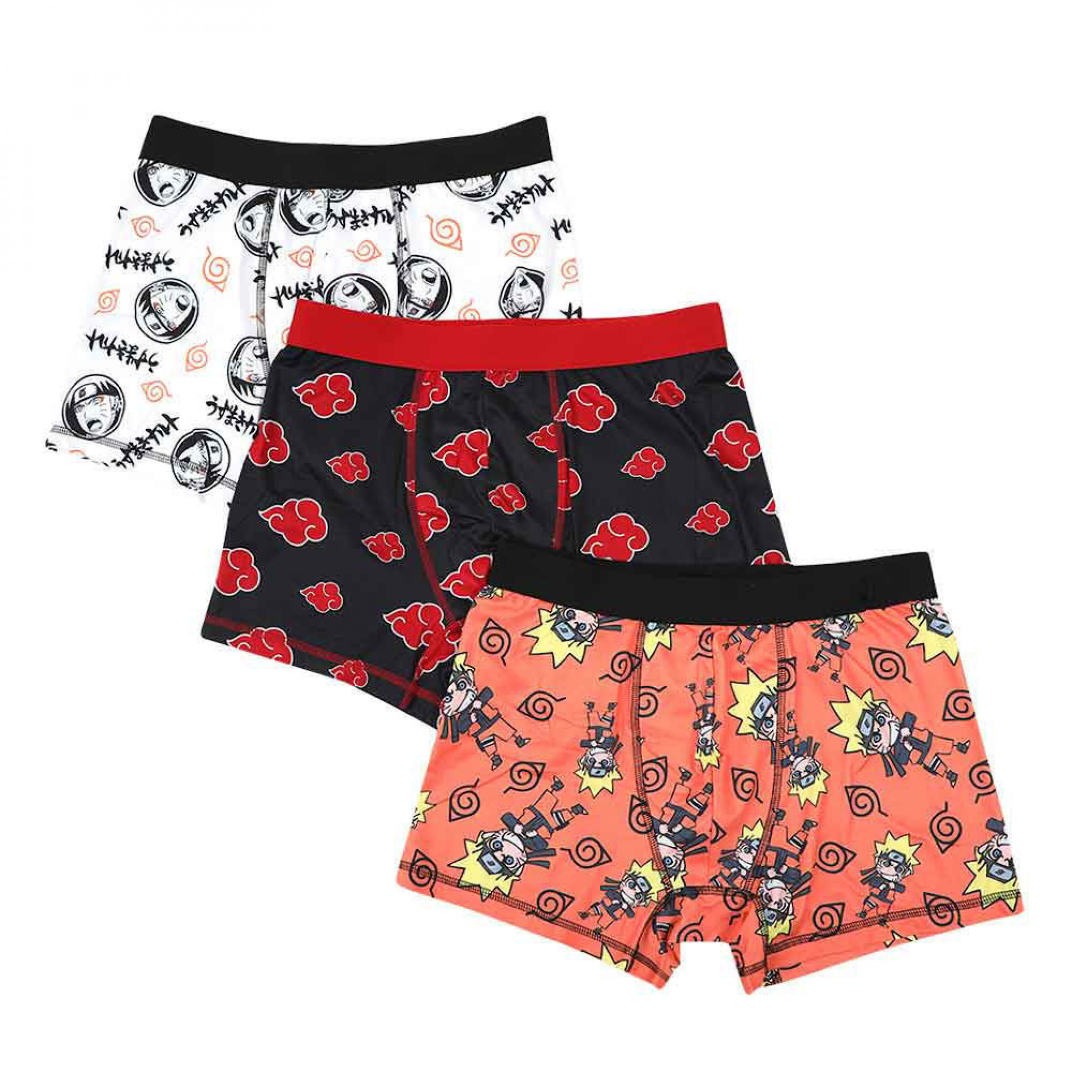 Naruto Icons Adult Boxer Briefs 3-Pack, Multi-Color