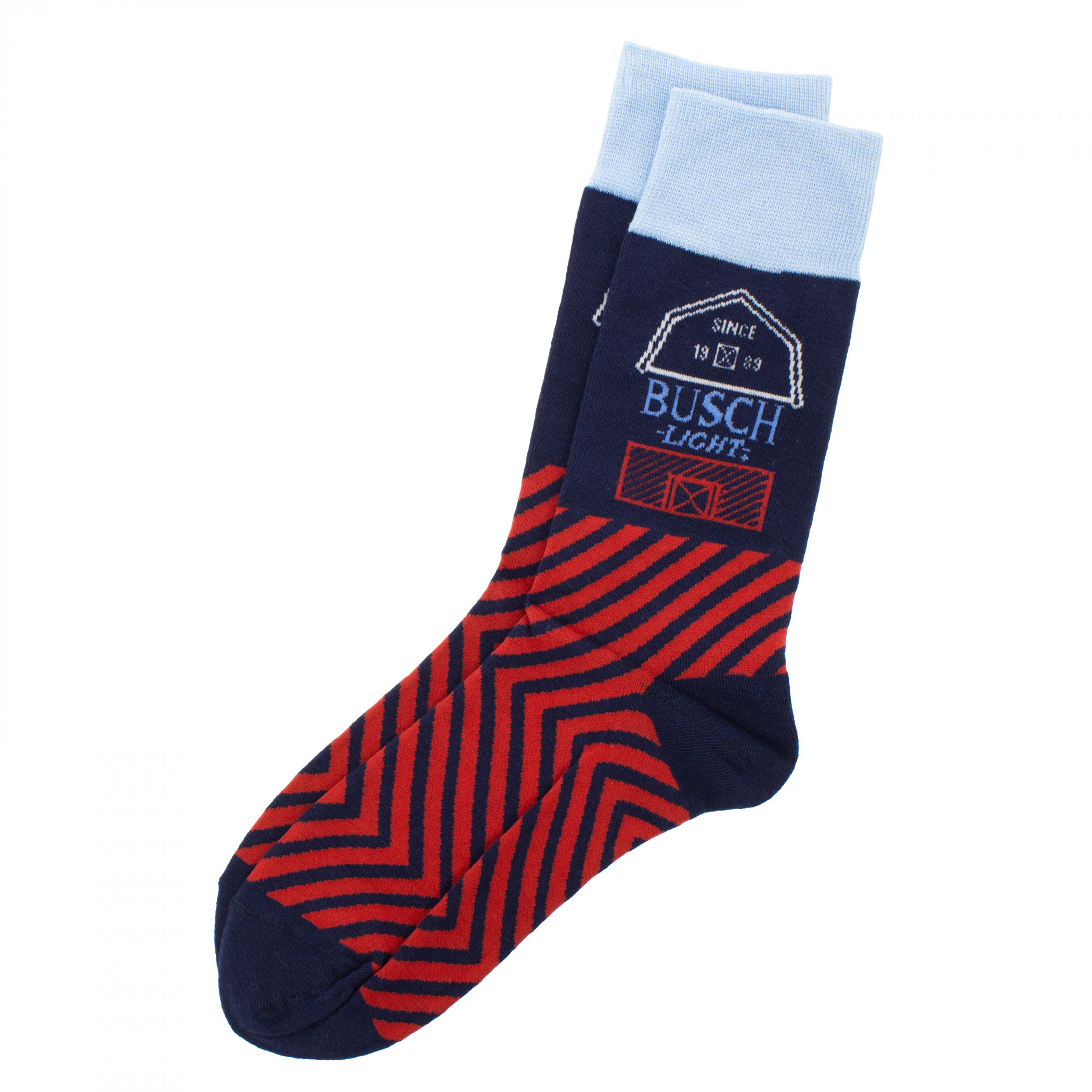 Busch Light Barn Door Zig-Zag Crew Socks