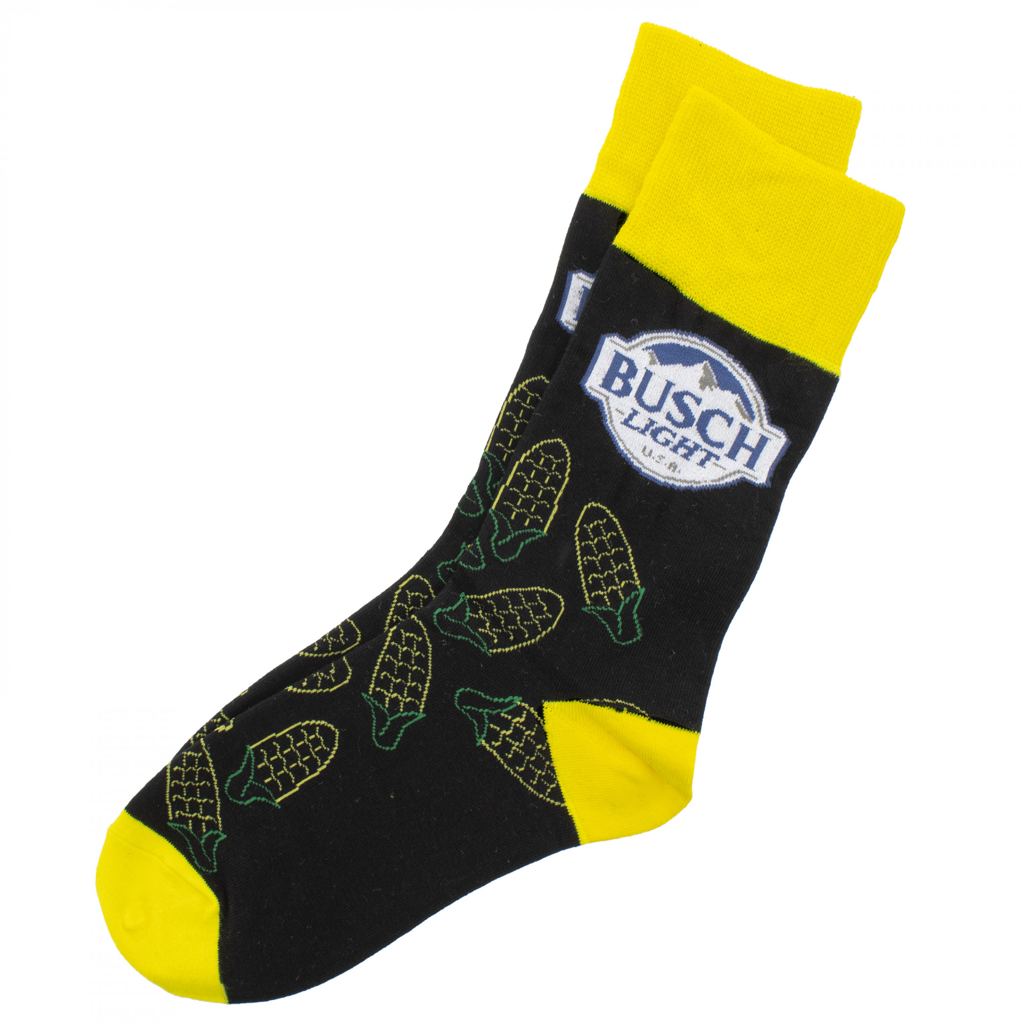 Busch Light Corn Black Crew Socks