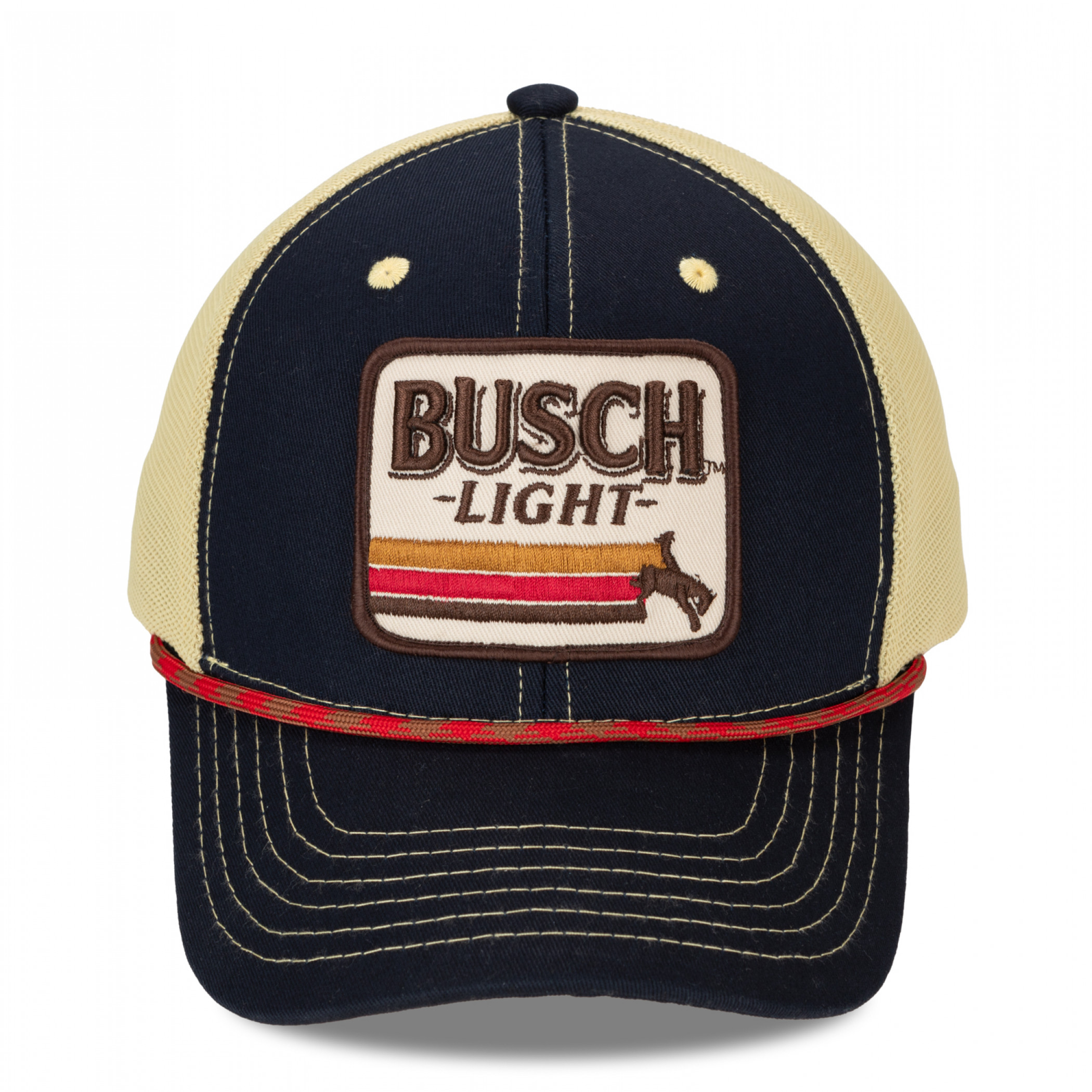Busch Light Striped Cowboy Embroidered Patch Hat