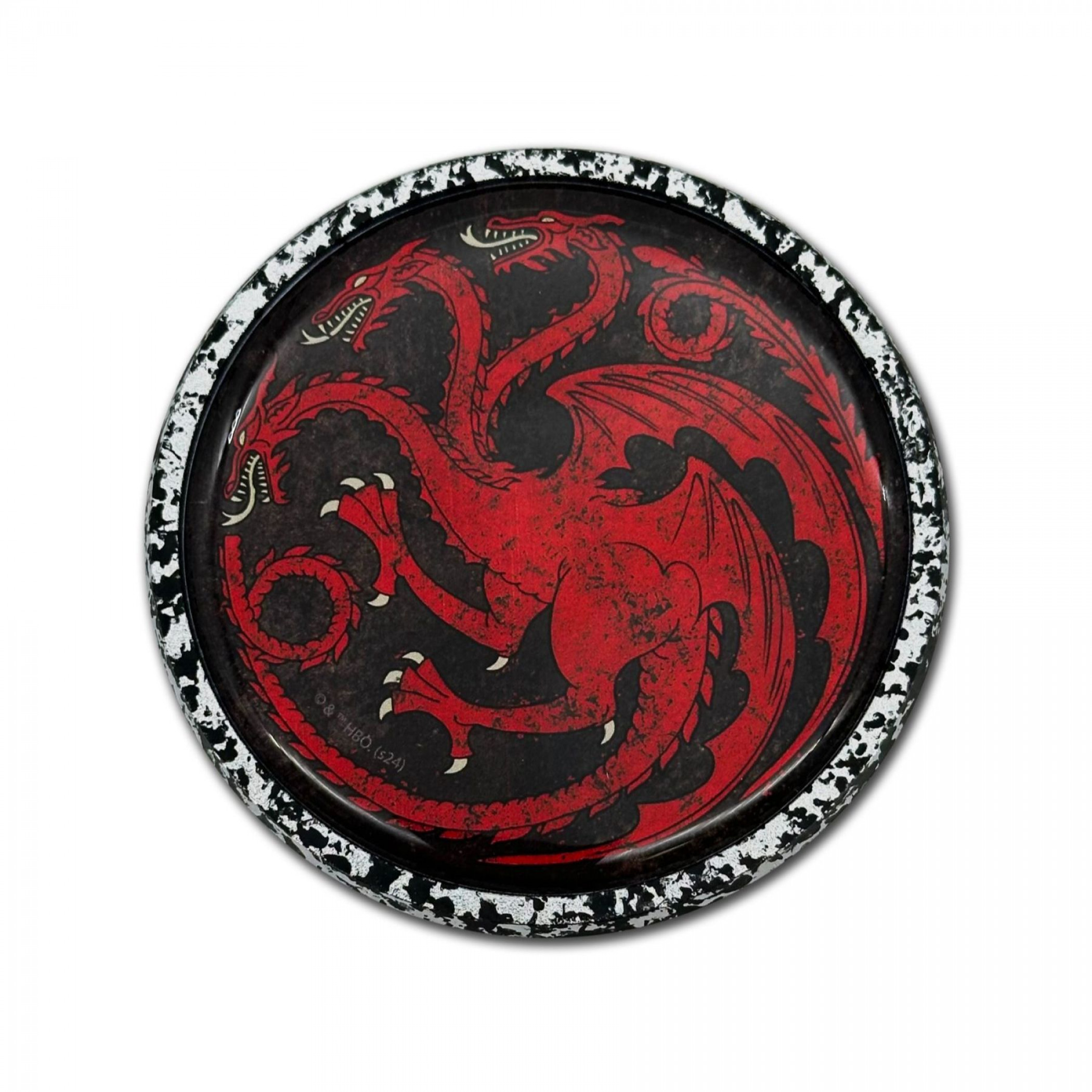 Game of Thrones House Targaryen Distressed Chrome Metal Car Emblem, Multi-Color