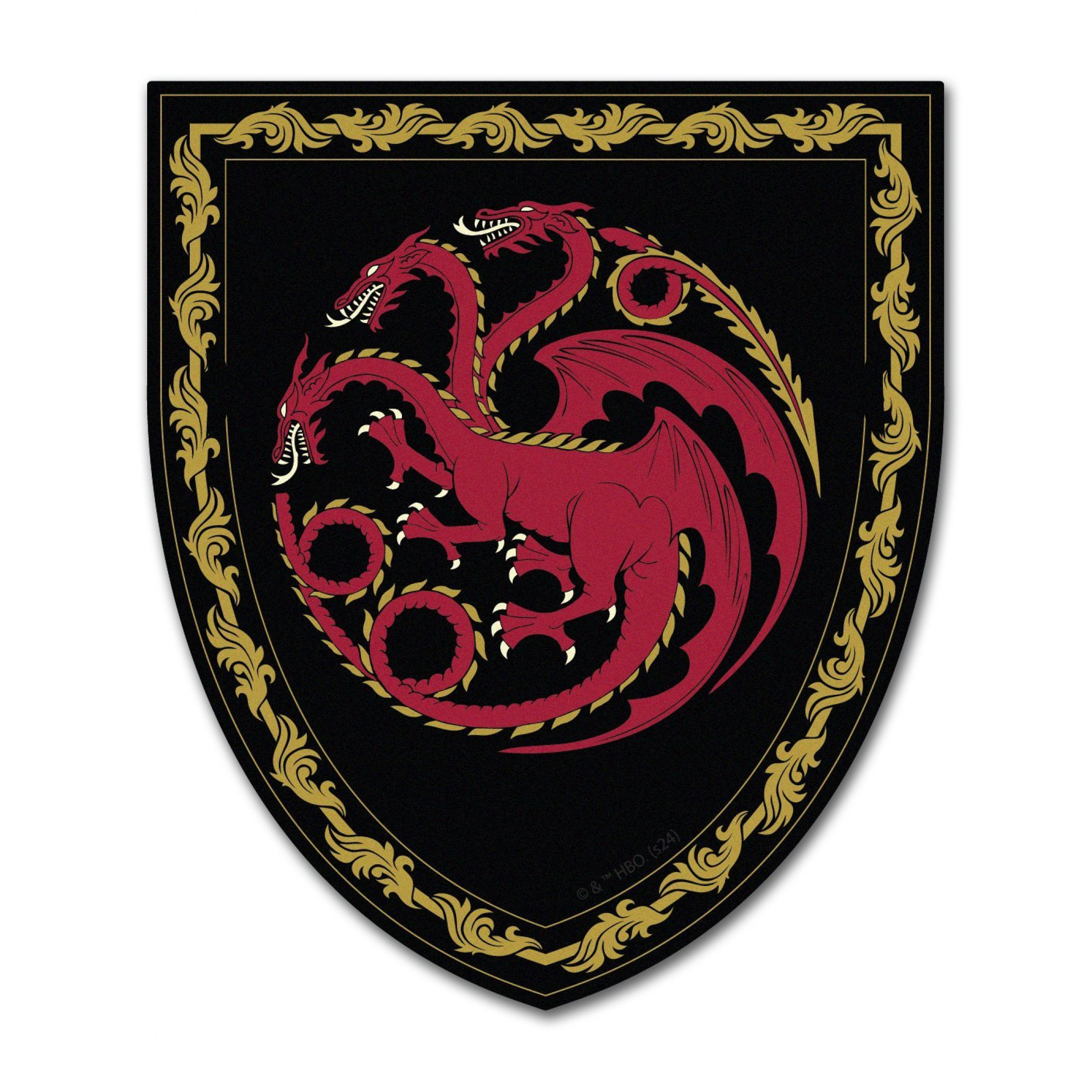 Game of Thrones House of the Dragon House Targaryen Shield Car Decal, Multi-Color