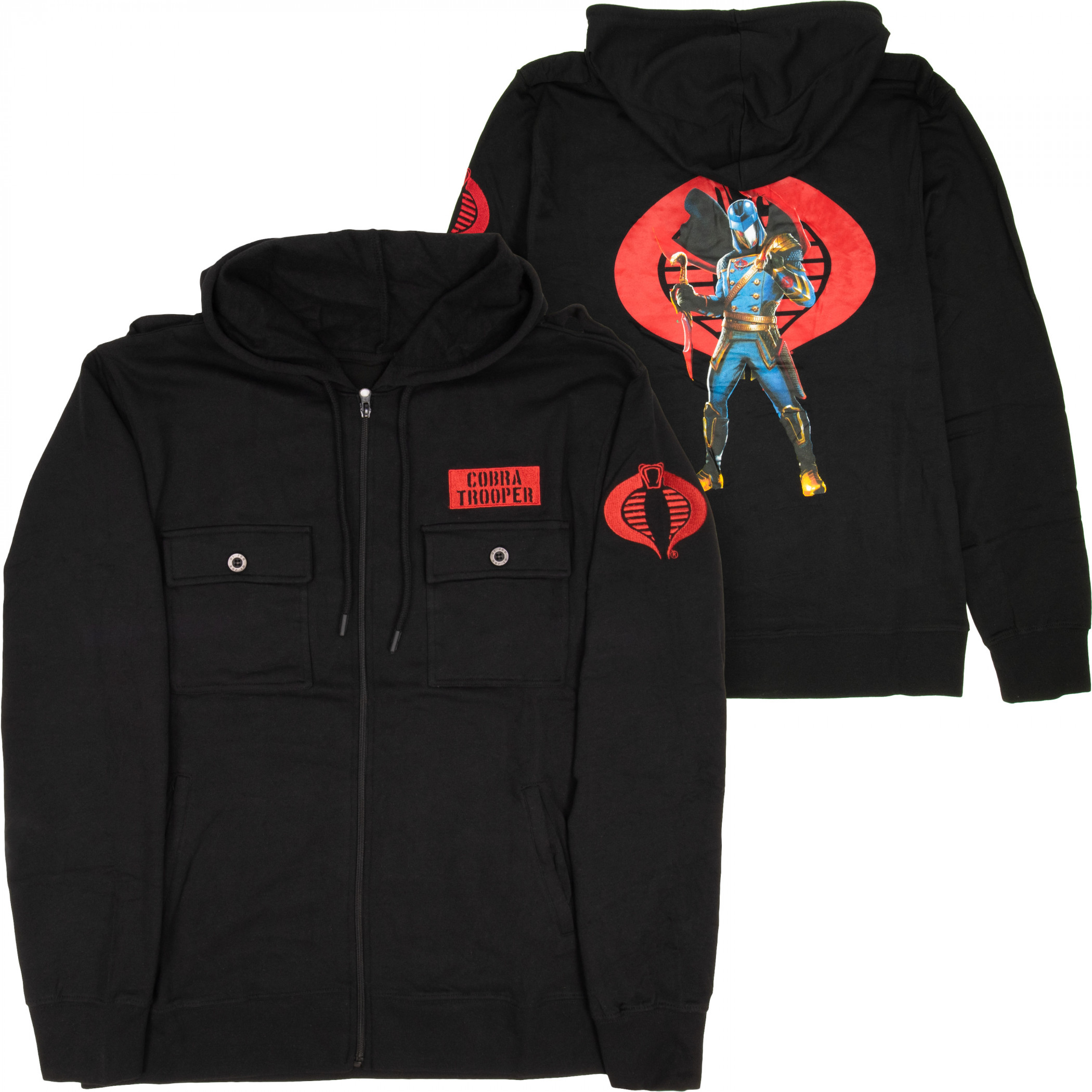 GI Joe Cobra Patch Jacket Hoodie, Black