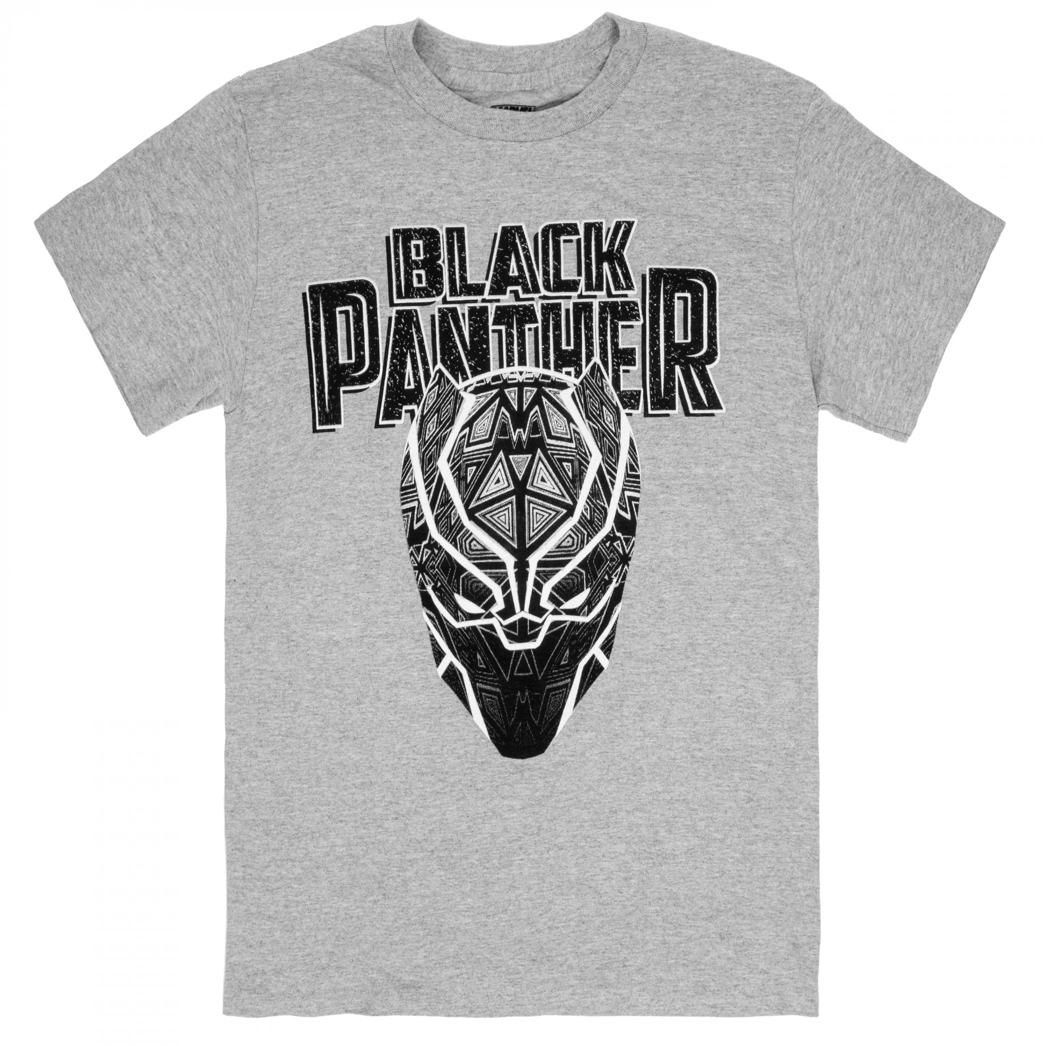 Black Panther Logo Tattoo Style T-Shirt, Grey