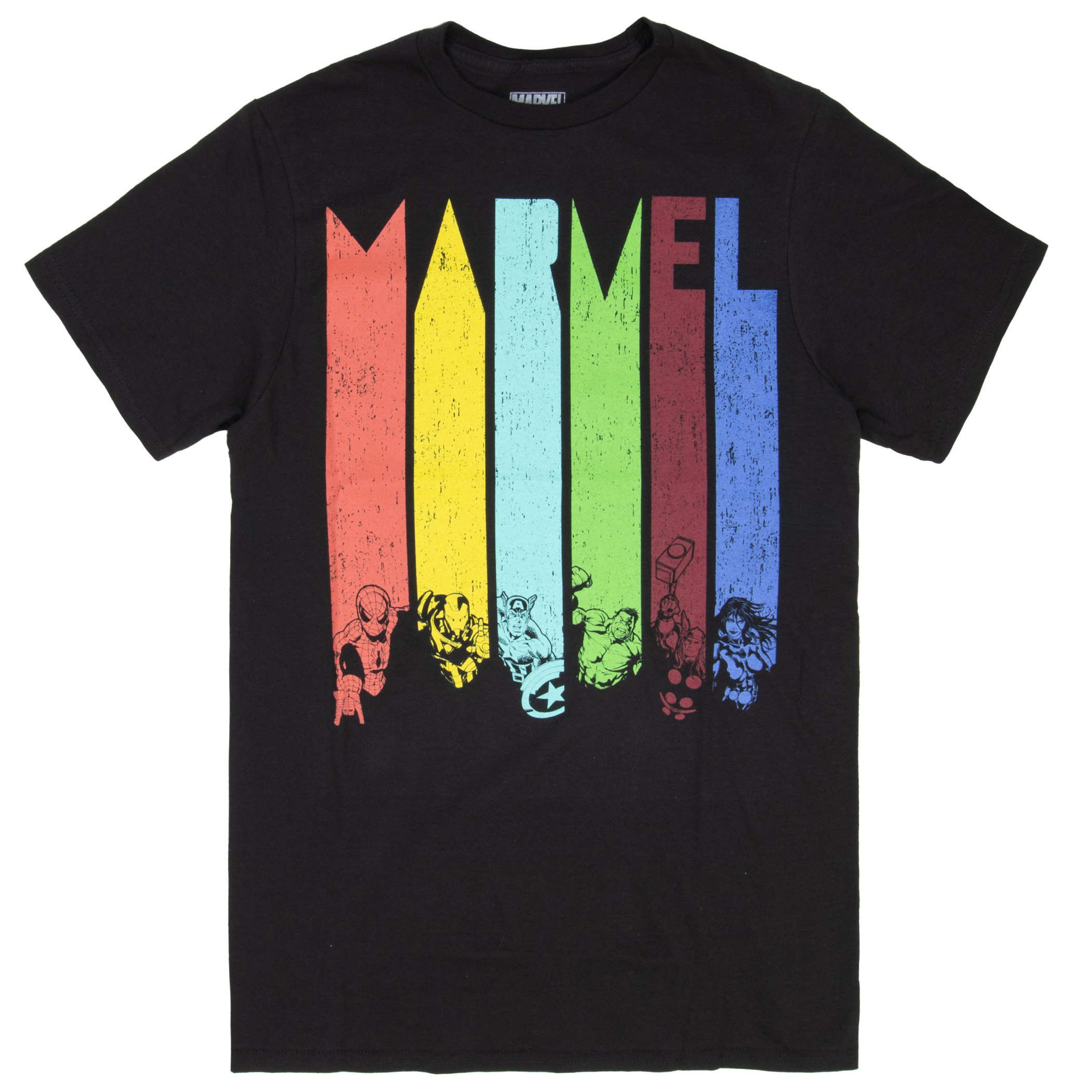 Avengers Marvel Color Daze T-Shirt, Black