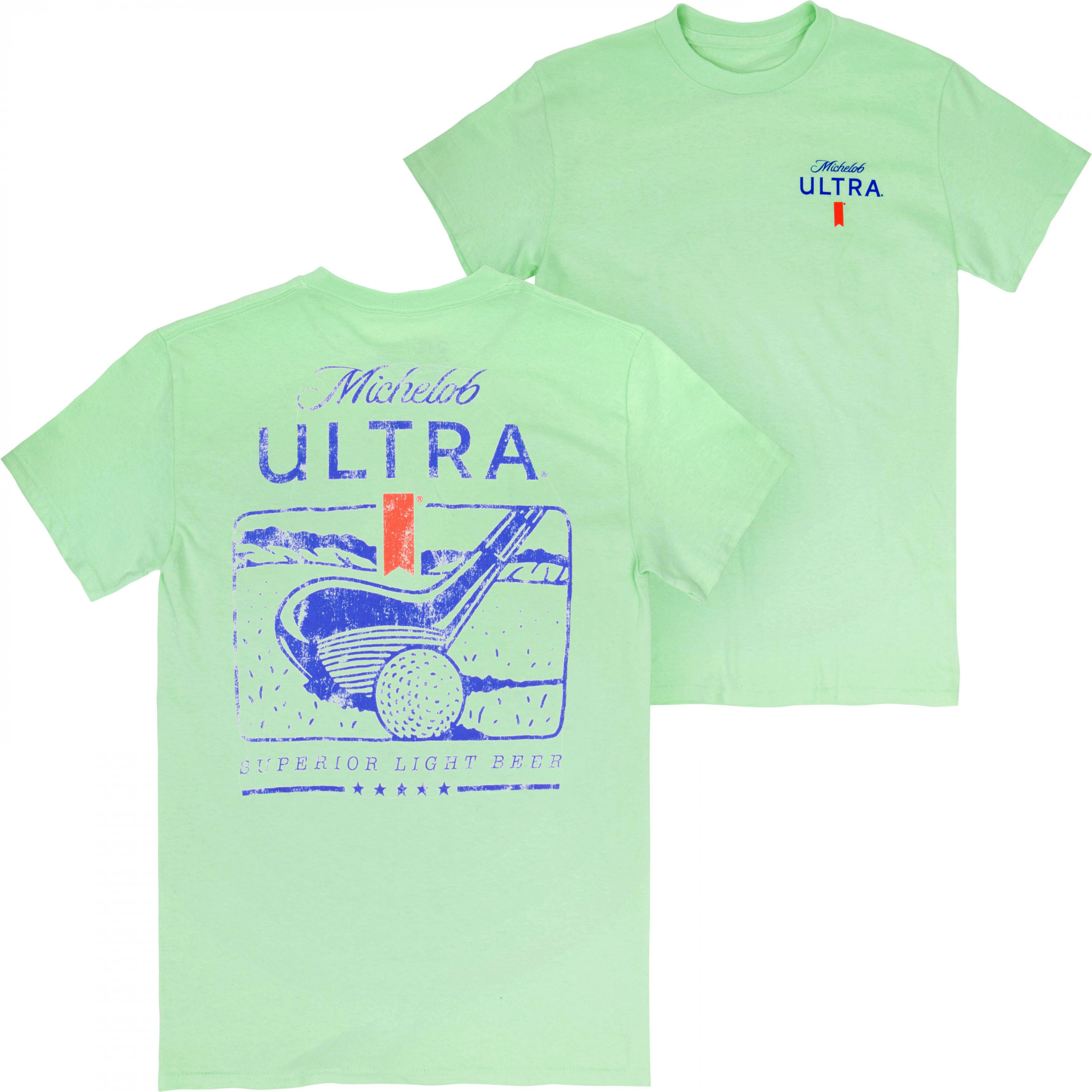Michelob Ultra Golf Driver Green Colorway Front and Back Print T-Shirt