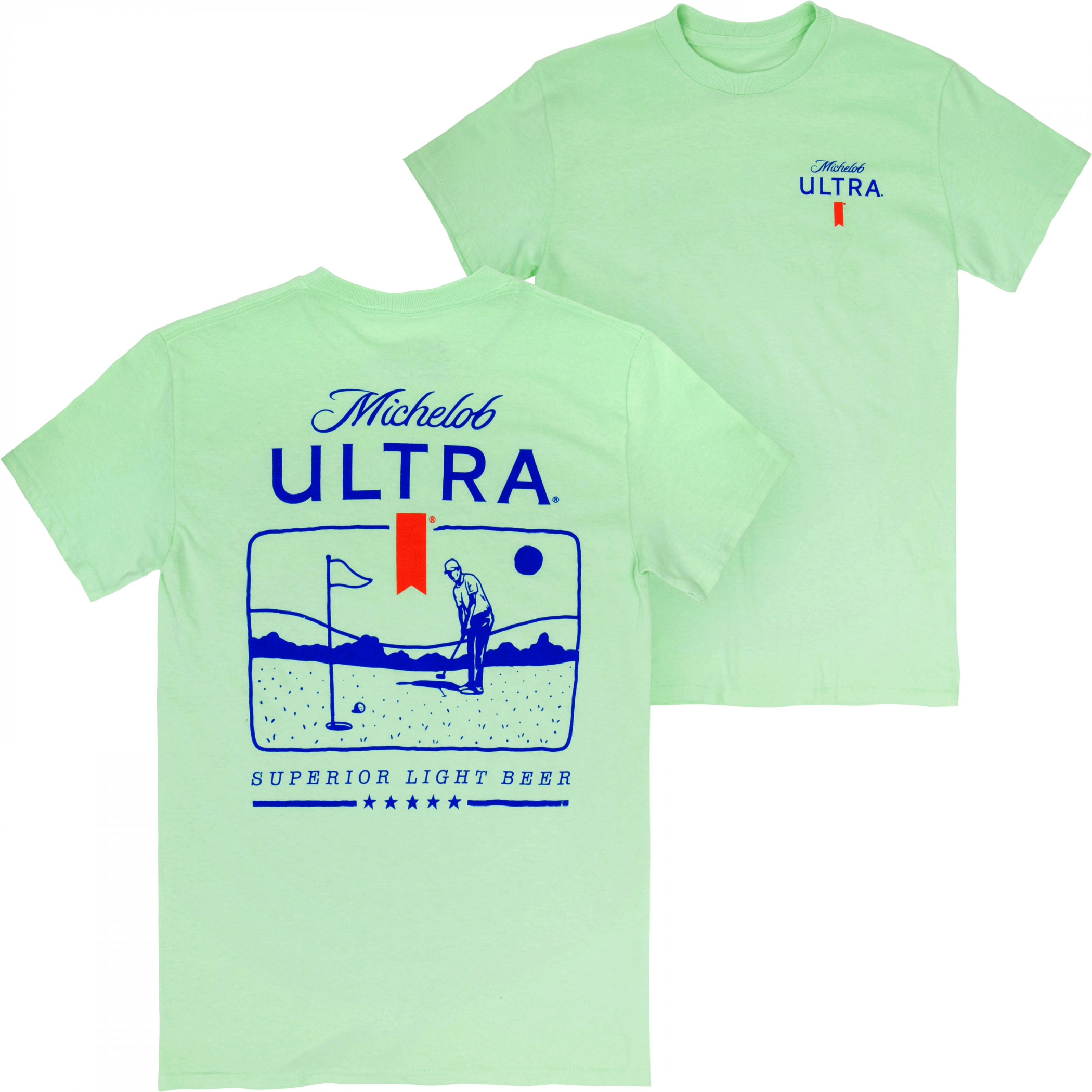 Michelob Ultra Golf Putting Green Colorway Front & Back Print T-Shirt