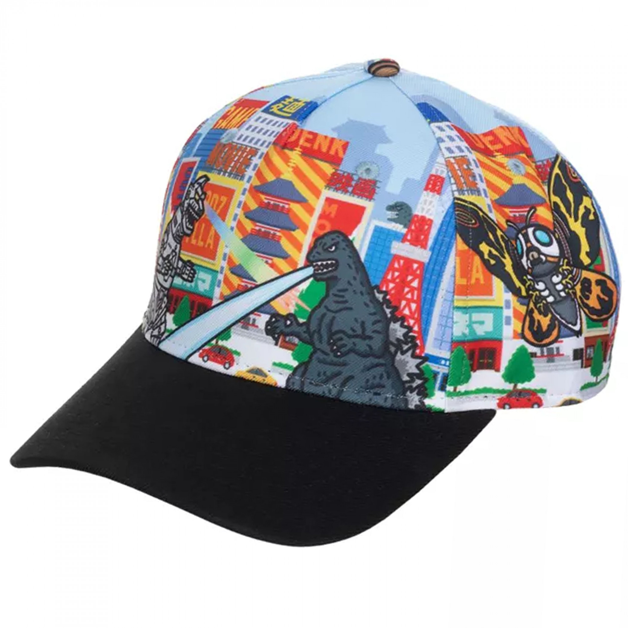 Godzilla vs Mechagodzilla Underbill Art Snapback Hat, Multi-Color