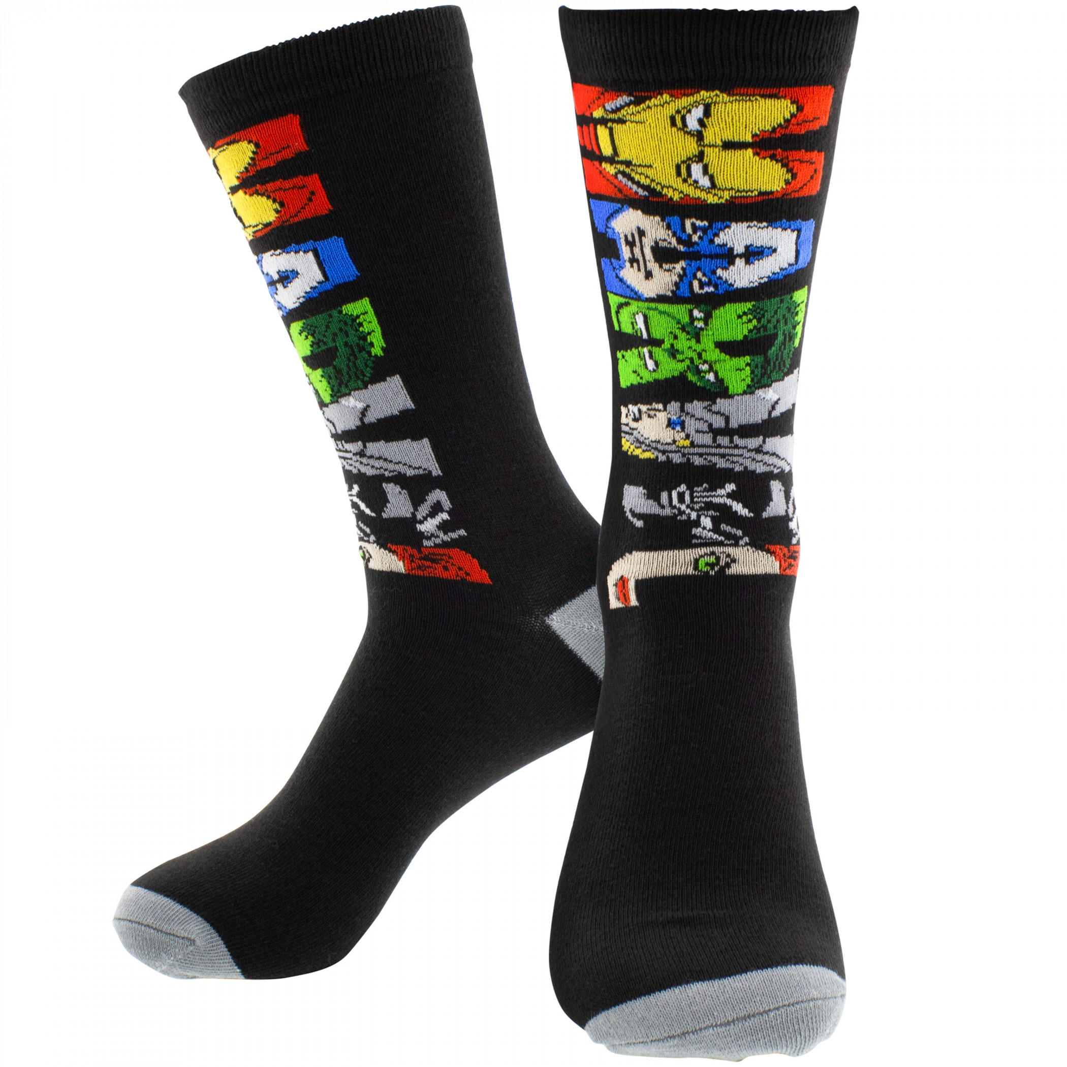 Marvel Heroes Logo Crew Socks, Black