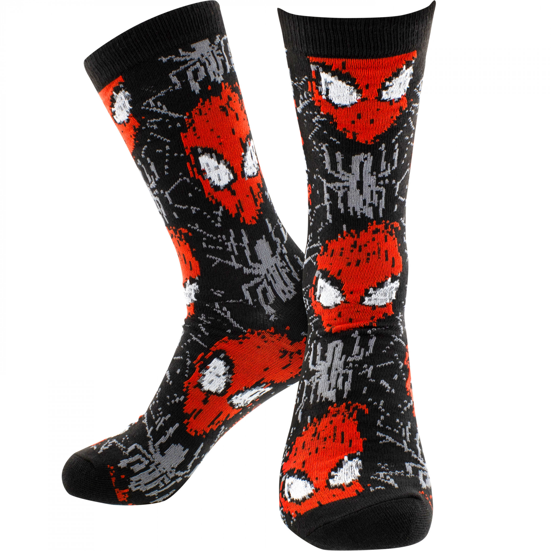 Spider-Man Masks and Spiders Crew Socks, Black